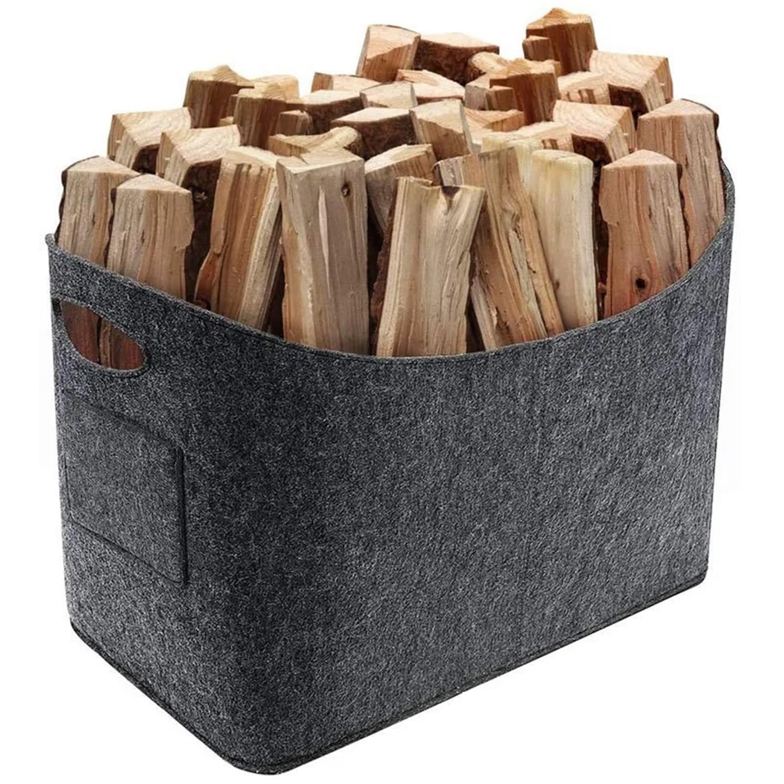 Filz-Aufbewahrungstasche for Brennholz, Filz-Kamin, Brennholzkorb, Aufbewahrungsbox, Korb, Aufbewahrungstasche for Kleinigkeiten(Black)