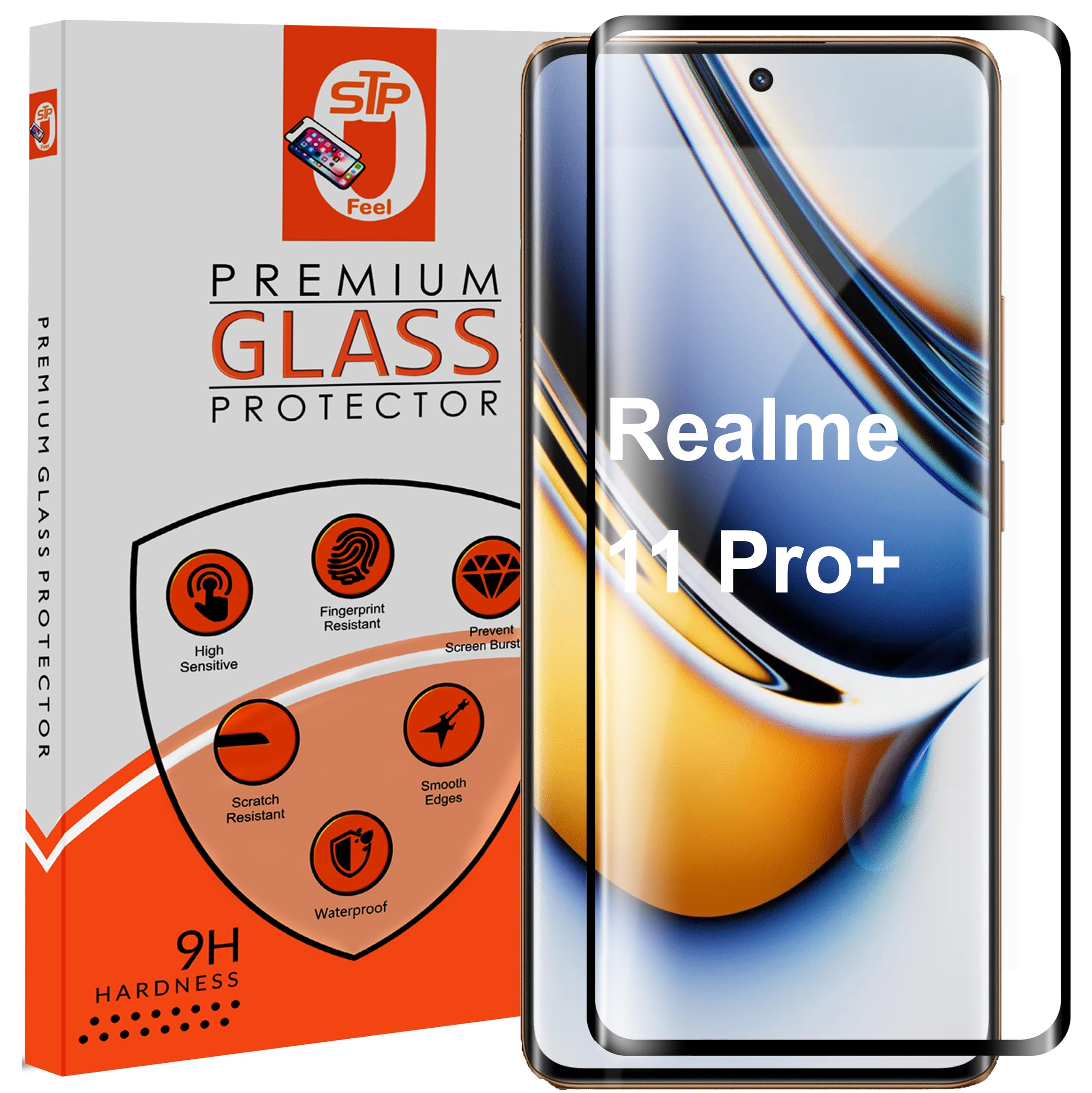 STP FEEL Advanced Black Border Tempered Glass For Realme 10 Pro Plus / 11 Pro / 11 Pro Plus (6.7 Inch) | Full Screen Coverage (Except Edges) Screen Protector Guard For Cellphone (B0C6F8R6HQ) Amazon Price History, Amazon Price Tracker
