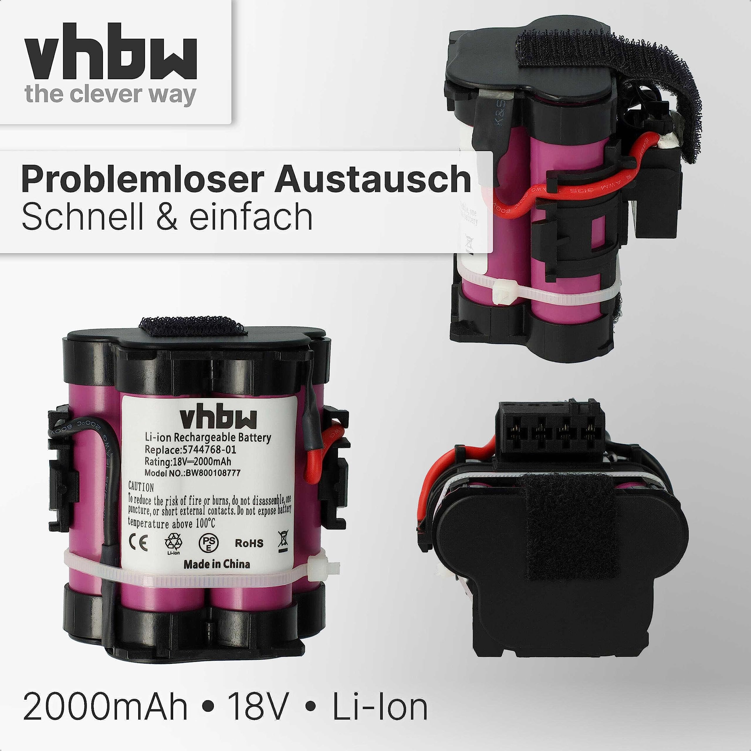 vhbw Batería Compatible con Husqvarna Automower 105, 308x, 305, 308 Robot cortacésped - Accesorios, recambios (2000 mAh, 18 V, Li-Ion)