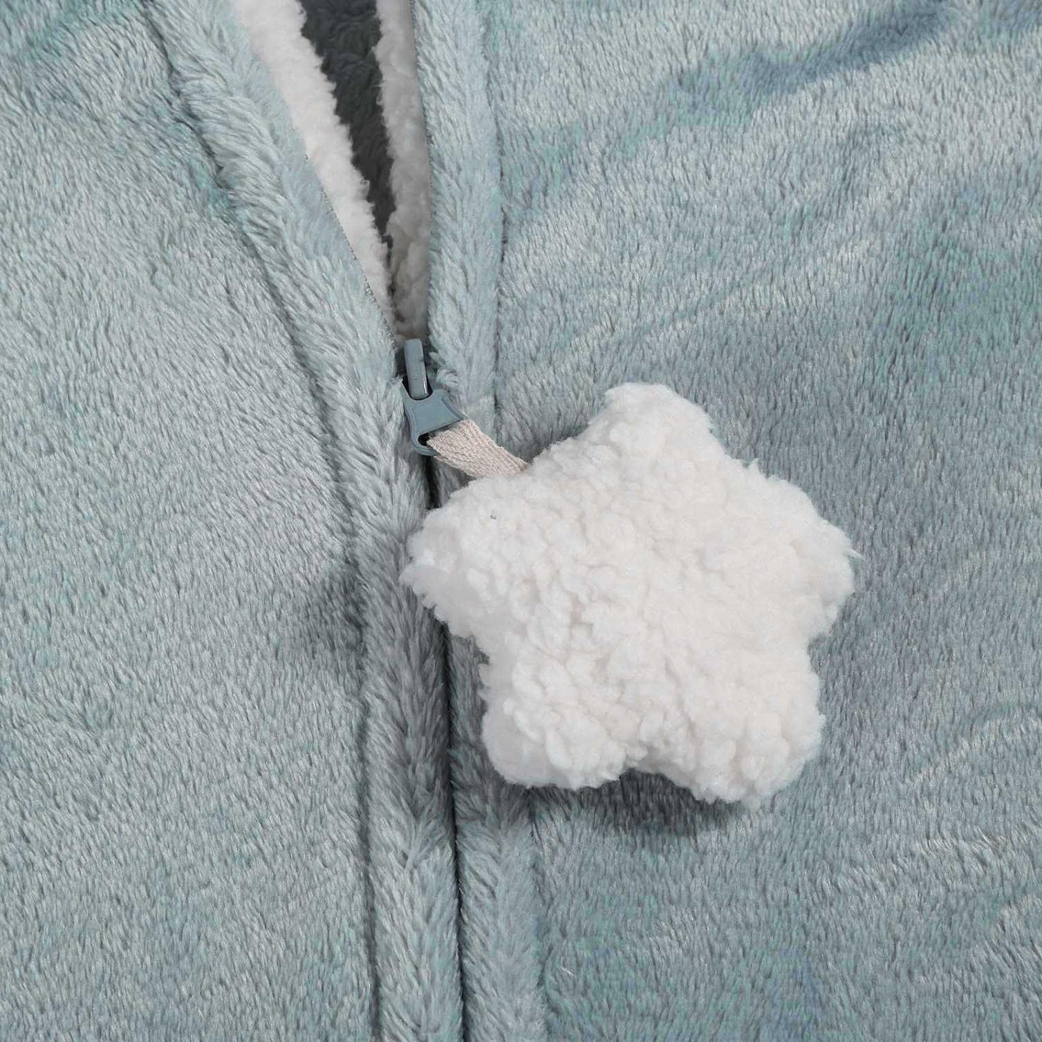 IQYU Albornoz de mujer con cierre de cremallera, bata de rizo para mujer, largo, mullida, de algodón, cálido, de rizo, de manga larga, para sauna, Ablau., XL