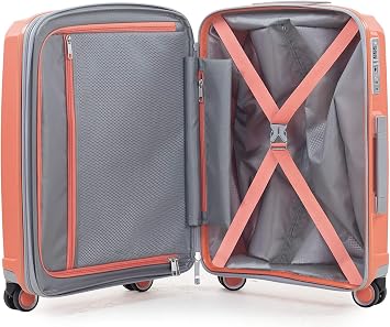 Rock Sunwave Medium Expandable Hard Shell Hold Suitcase in White - Built for Adventure, 360 Swivel-Wheels, Telescopic Handle, Impact-Resistant Material & TSA Combination Lock - 66x46x34.5cm 4.1KG
