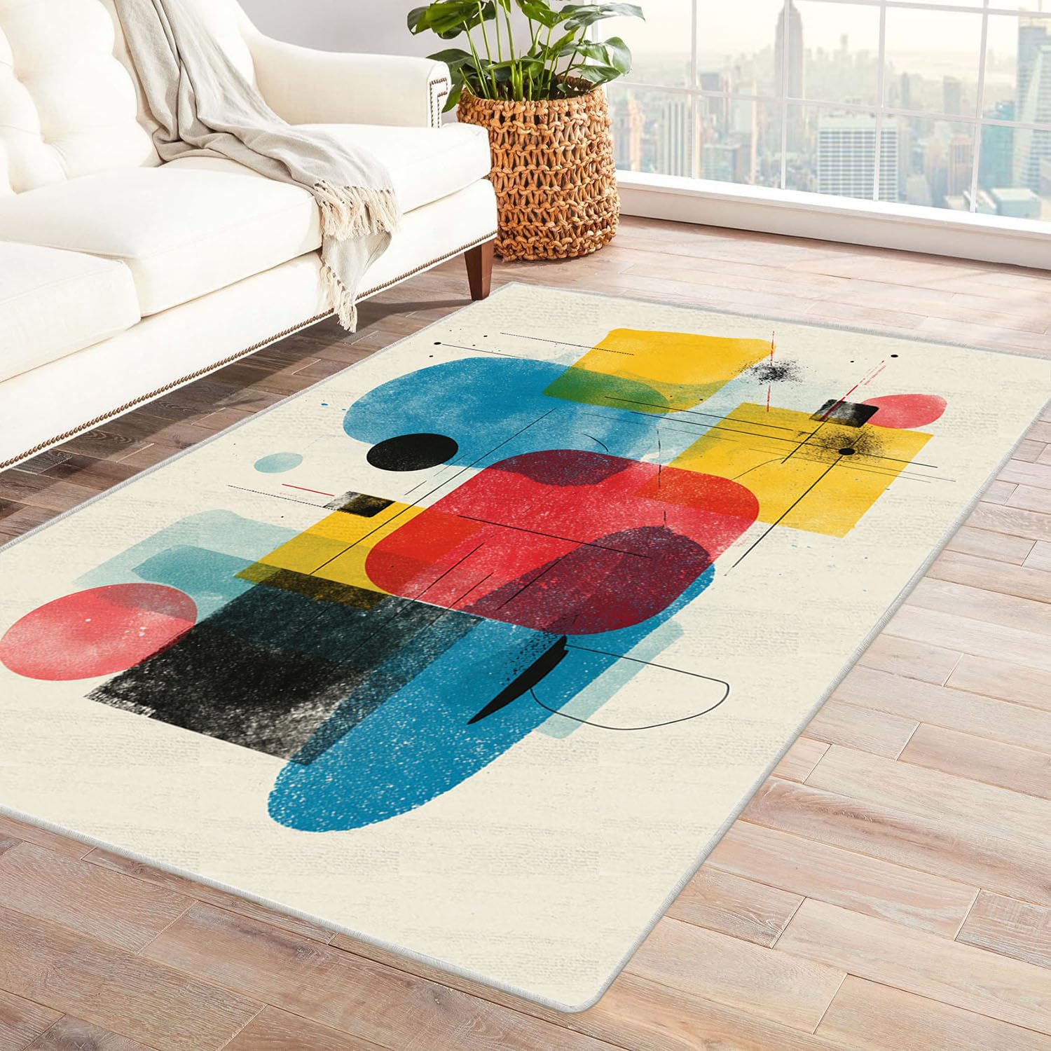 Kolorowy drukowany dywan do salonu zestaw kolorowych klocków dywan do salonu, sypialni dla dorosłych jadalnia biuro (wielokolorowy)-120x150cm