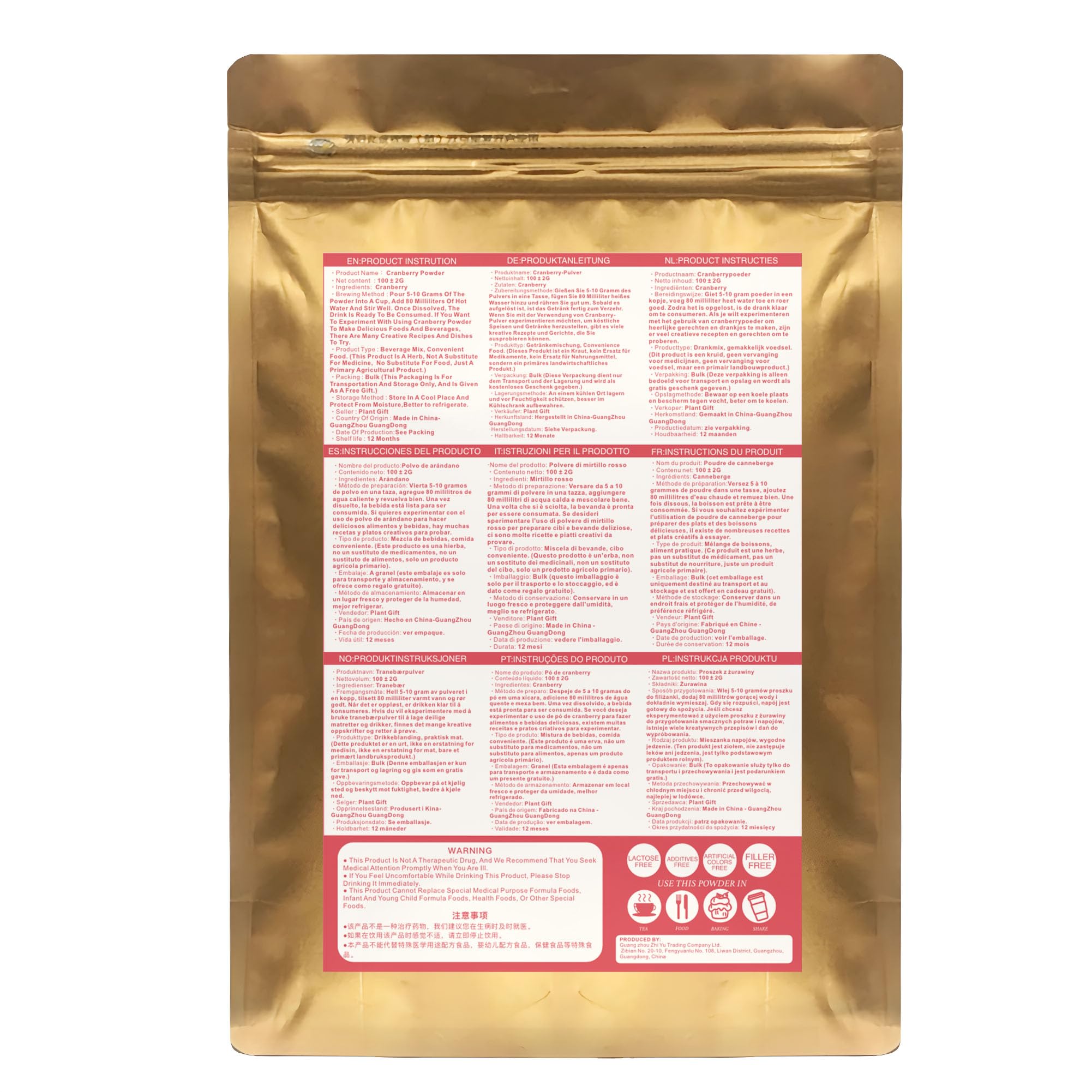 100% Natural Pure Cranberry Powder 100g/3.52oz 蔓越莓粉 polvo de arándanos puros para batidos, batidos, panadería y bebidas, | sin conservantes, liofilizado, sin azúcar añadido