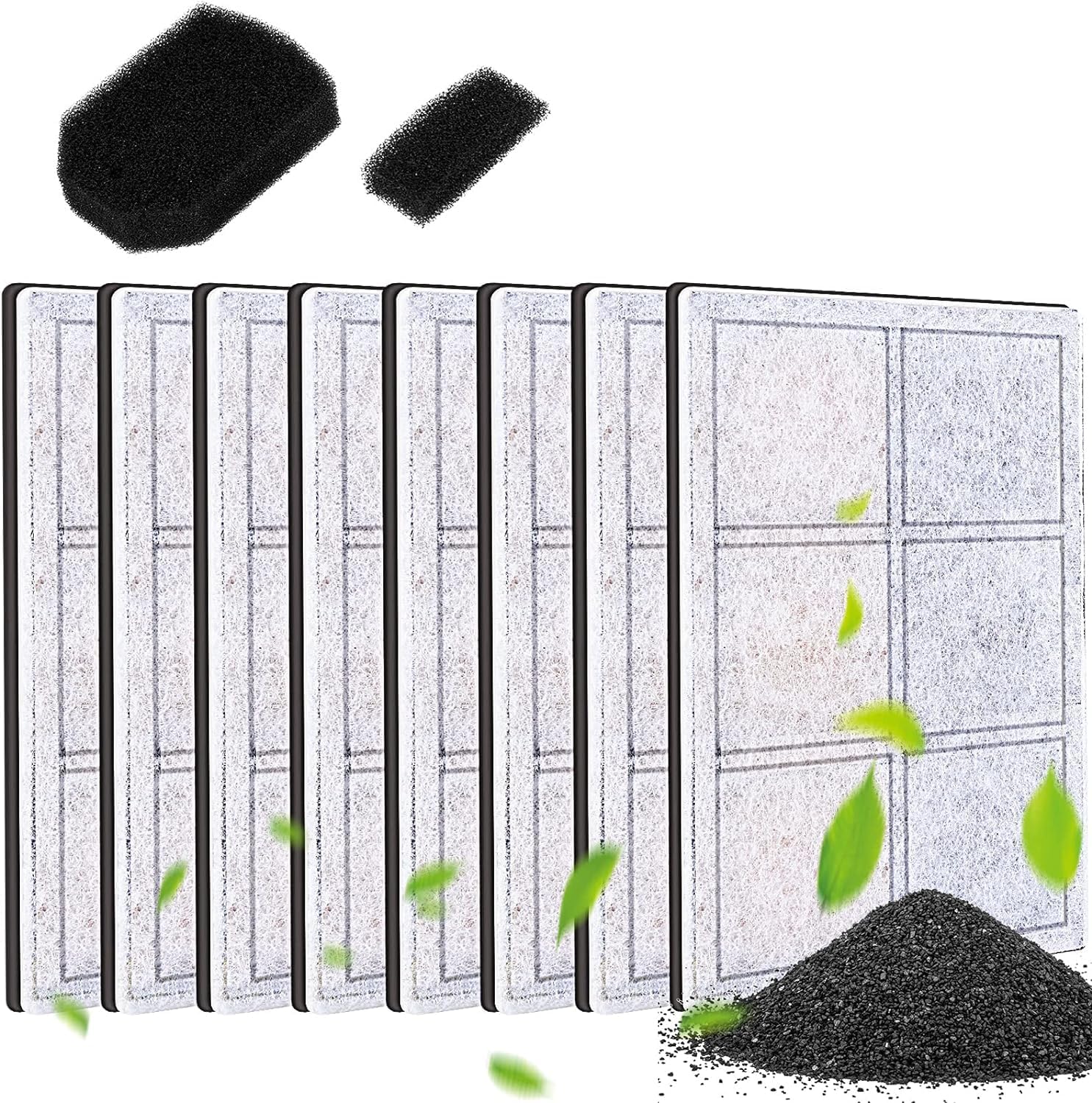 URPOWER 8 Packs Replacement Filters for Cat Water Fountain, 4 Packs Activated