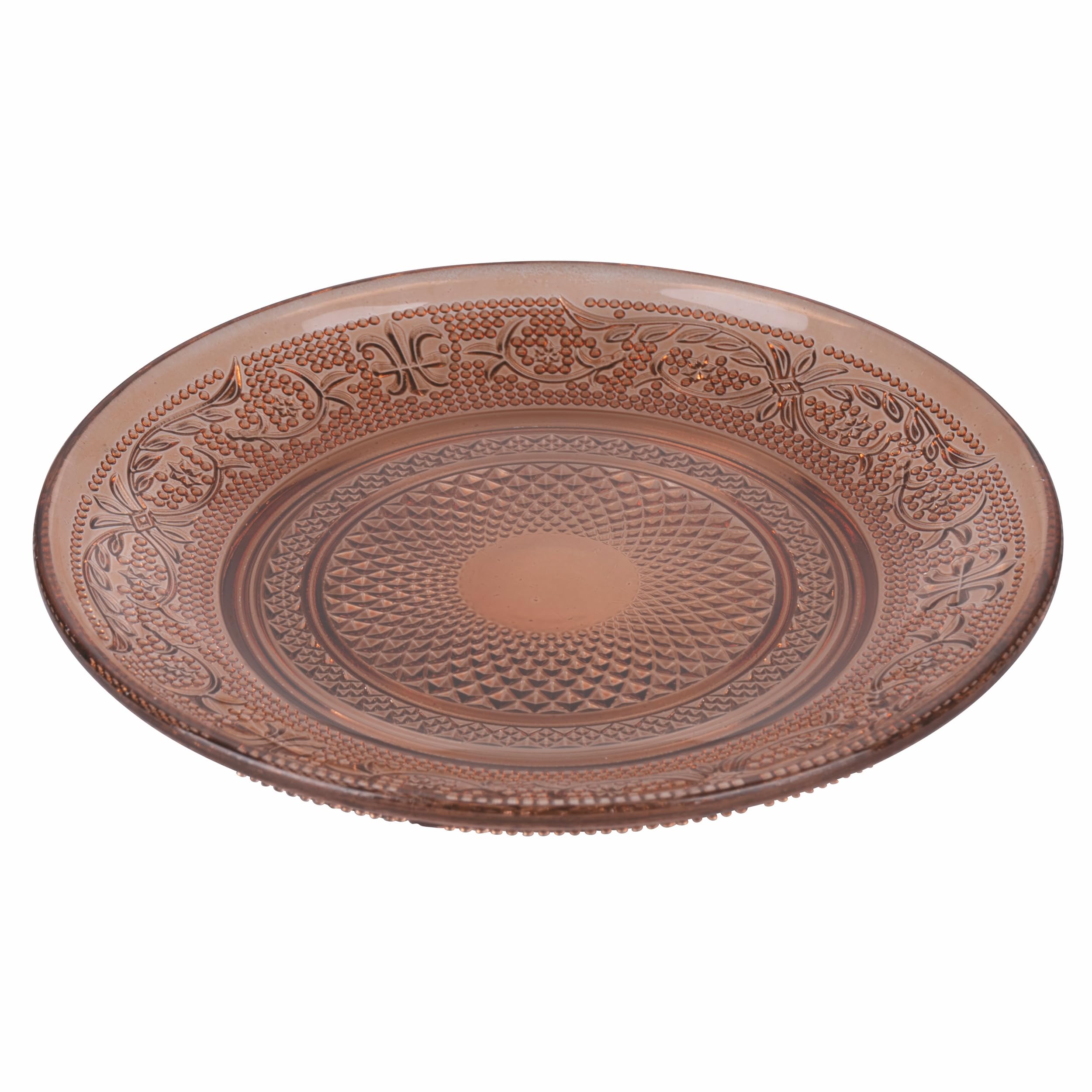 Villa d'Este Home Tivoli Set 6 Piattino pane Ø 15 cm in vetro, Imperial Chocolate