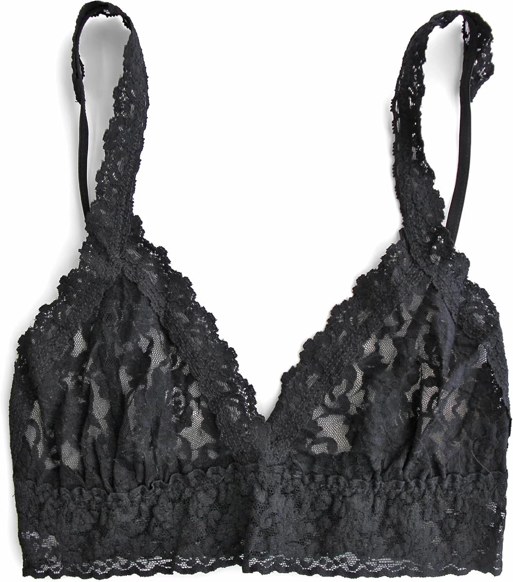 Womens Signature Lace Crossover Bralette in Black Size Small