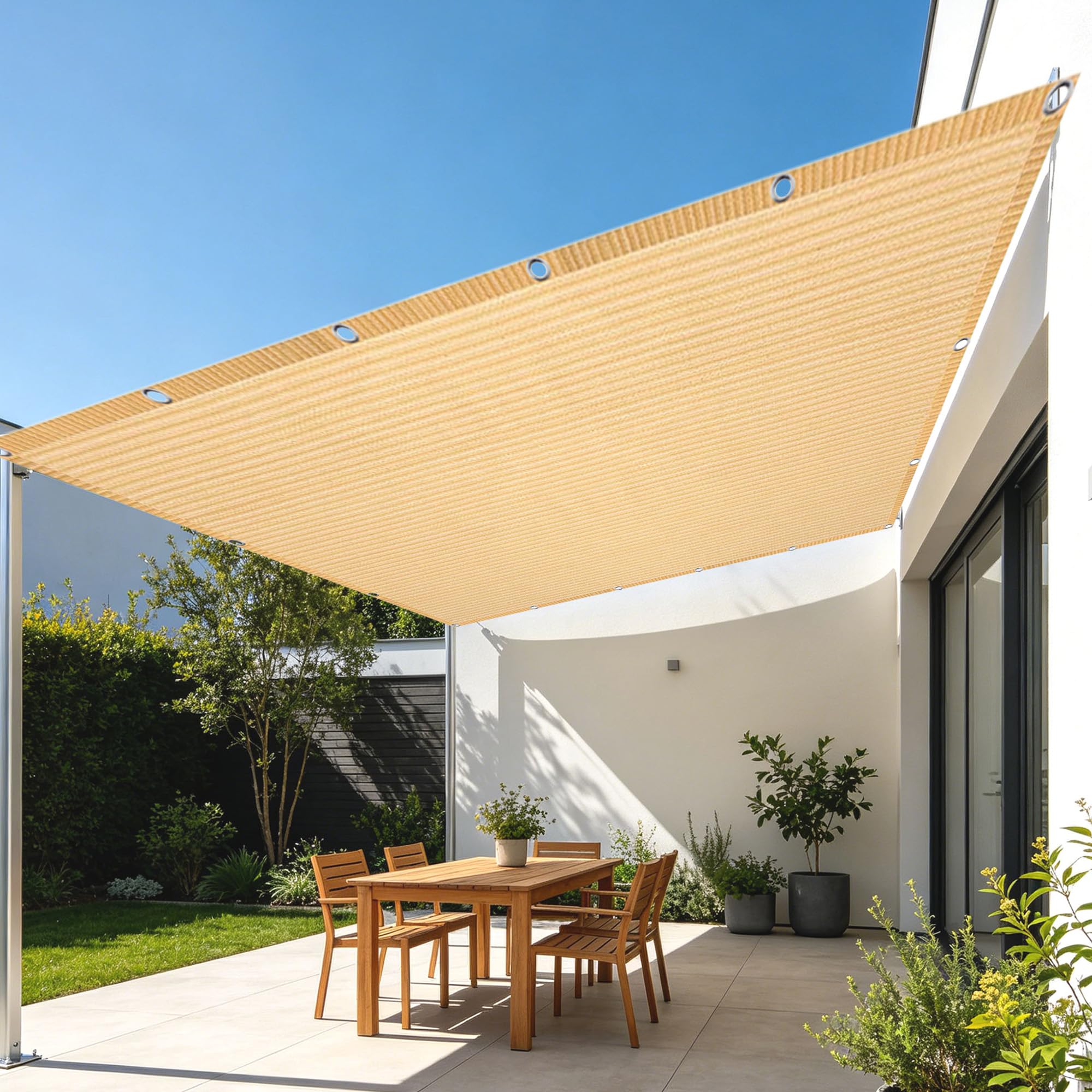 Toile d'ombrage de serres pour jardin et camping couleur crème