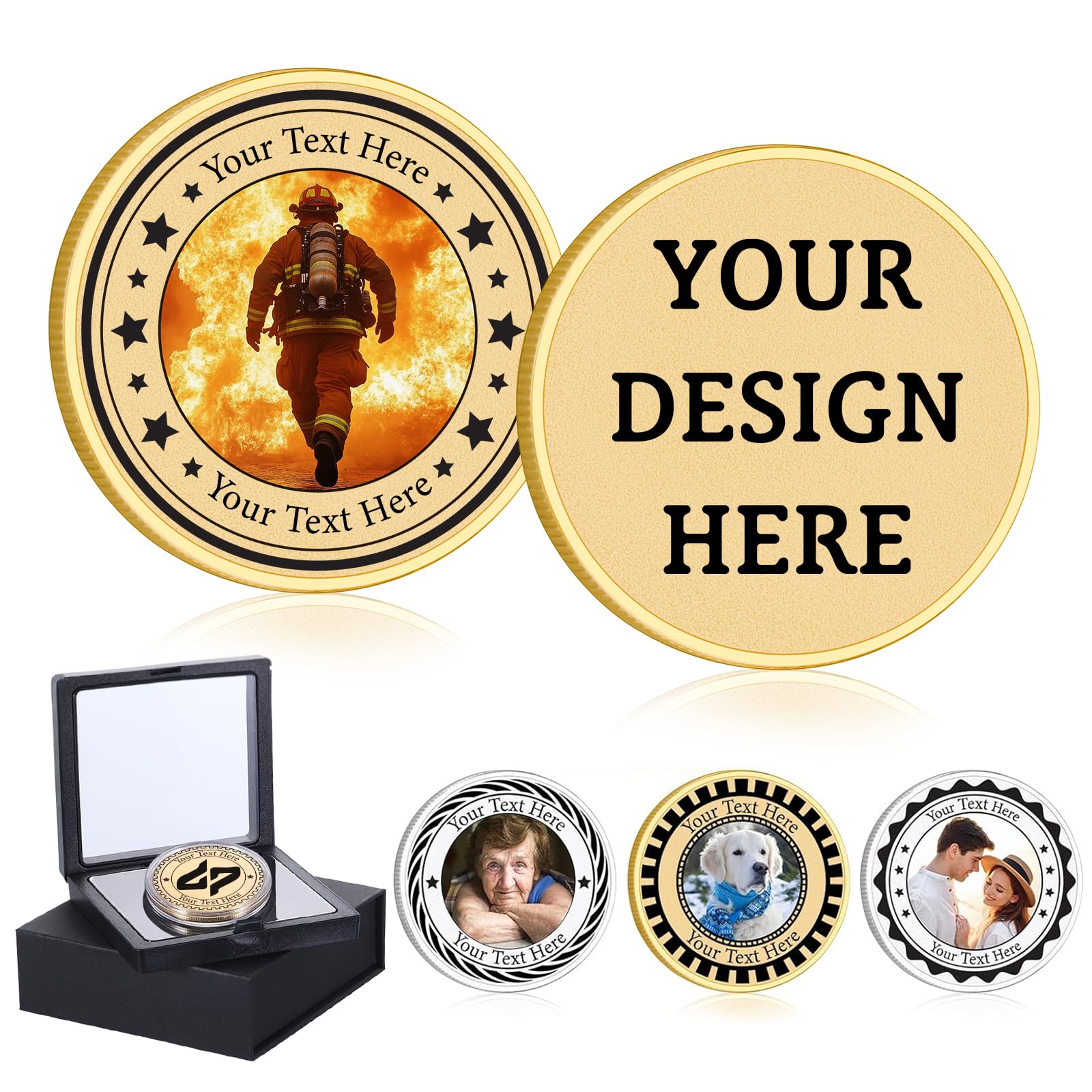 Custom Challenge Coins Bulk Personalized Coin with Logo, Custom Commemorative Coins with Pictures, Memorial Gifts for Men Women, Customized Coin for