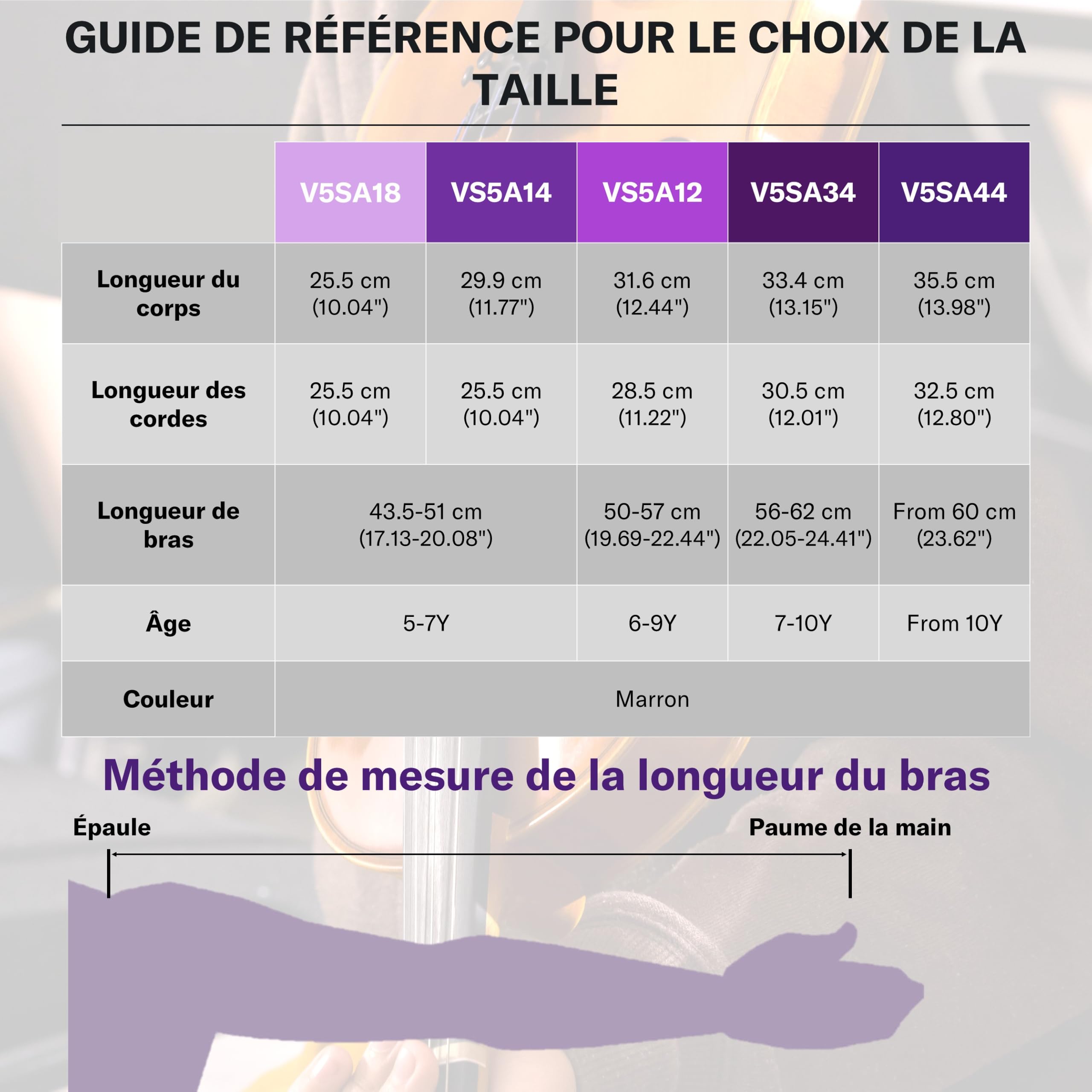 YAMAHA V5SA44 Set Violon Acoustique – Taille 4/4, Violon D'Étude Monté à la Main, Table Épicéa, Fond Érable, Touche, Cordier 4 Tendeurs Ébène, En Étui avec Archet et Colophane – Marron