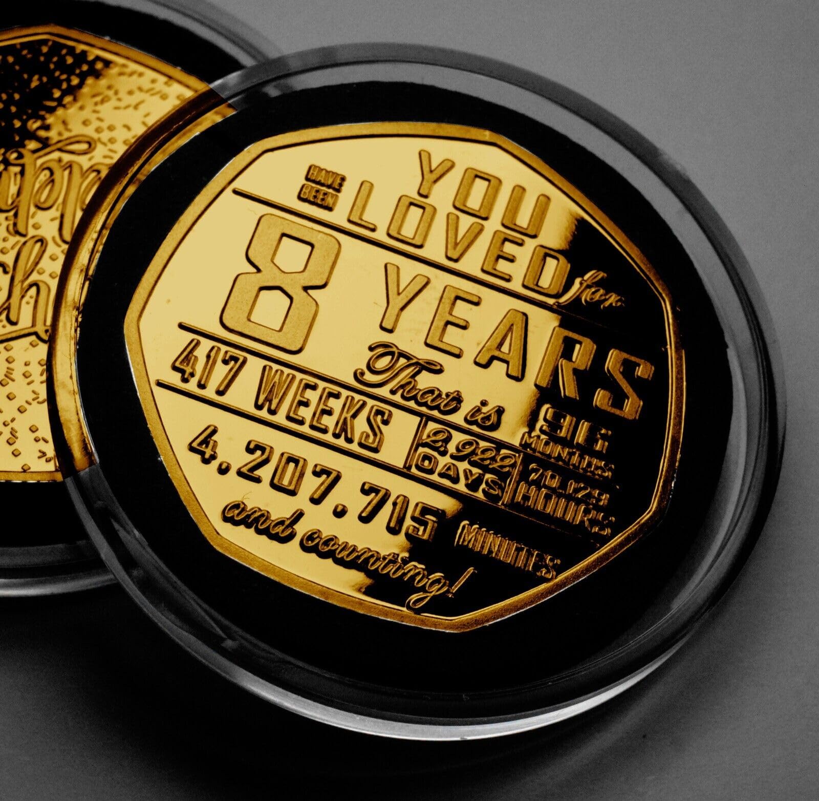 The Commemorative Coin Company 8th Birthday 24ct Gold Commemorative in Capsule. Gift/Present. 8 Years Old Son/Daughter/Grandson/Granddaughter