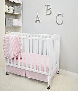 Best American Baby Company Heavenly Soft Minky Dot 3-Piece Mini/Portable Crib Bedding Set, Pink, for Girls Review 