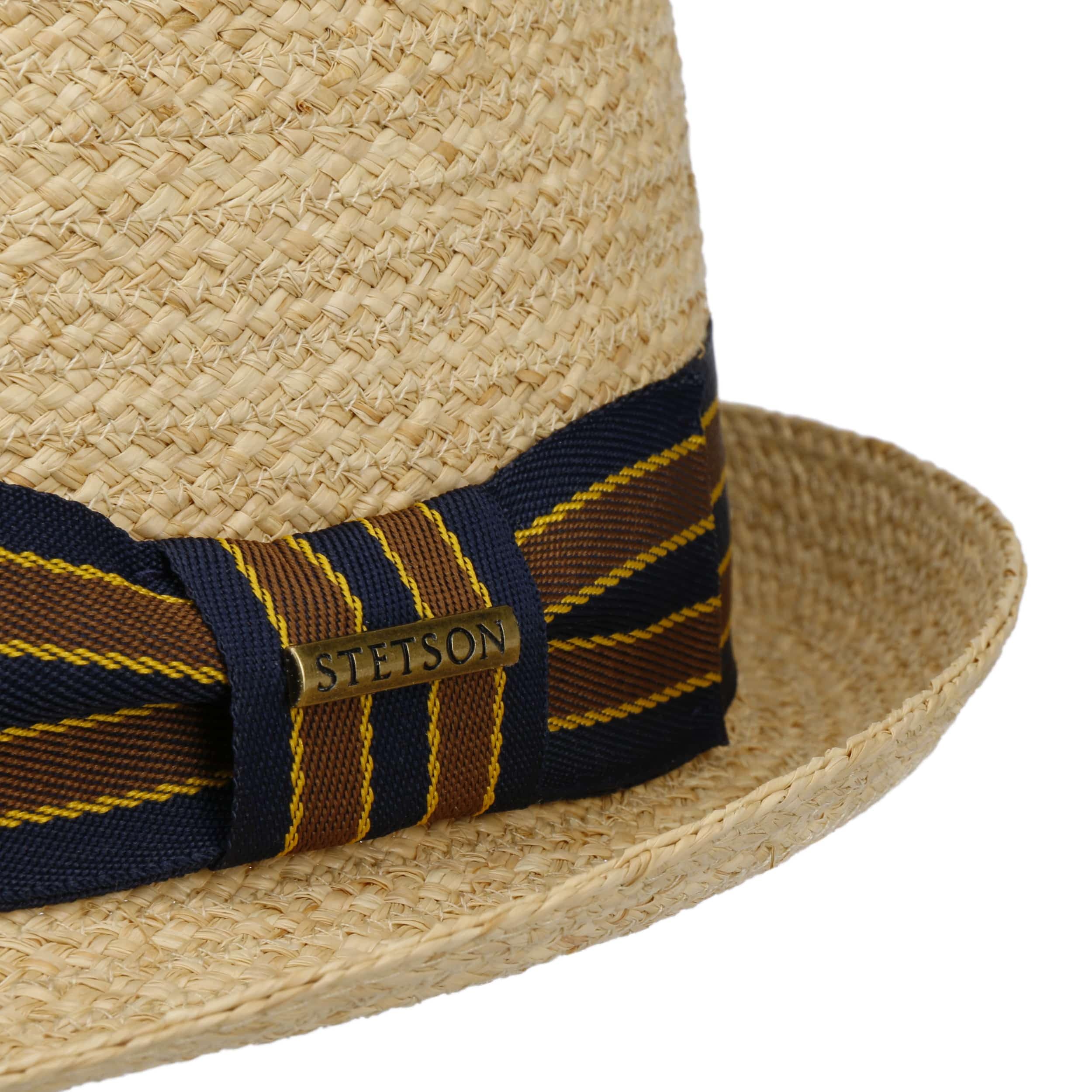 Stetson Yescott Trilby Strohhut Naturfarbener Unifarbener Hut mit UV-Schutz 40 Frühjahr Sommer Damen und Herren
