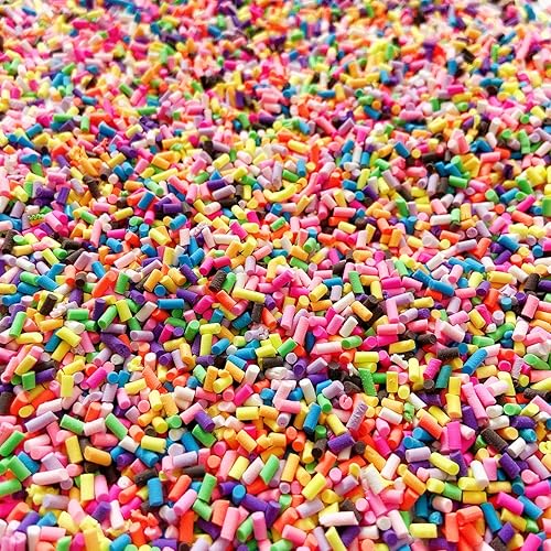 Miniatura 42 de EHOPE Gránulos falsos de polímero de 3.53 oz, chispas de resina sintética, gránulos de arcilla para resina, chispas de caramelo falso para arte