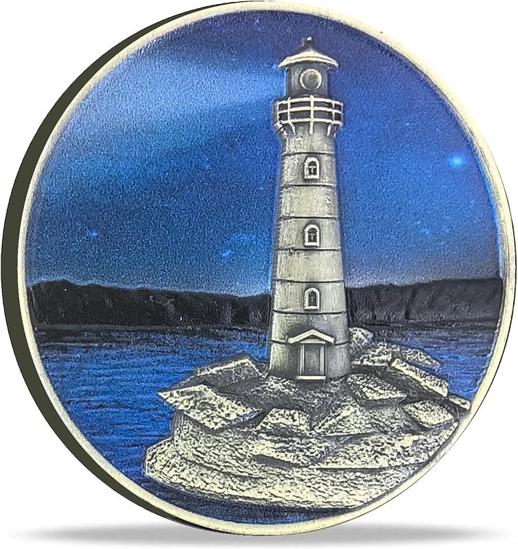 Serenity Lighthouse Sobriety Chip - Inspirational AA Recovery Medallion for Men & Women Overcoming Addiction