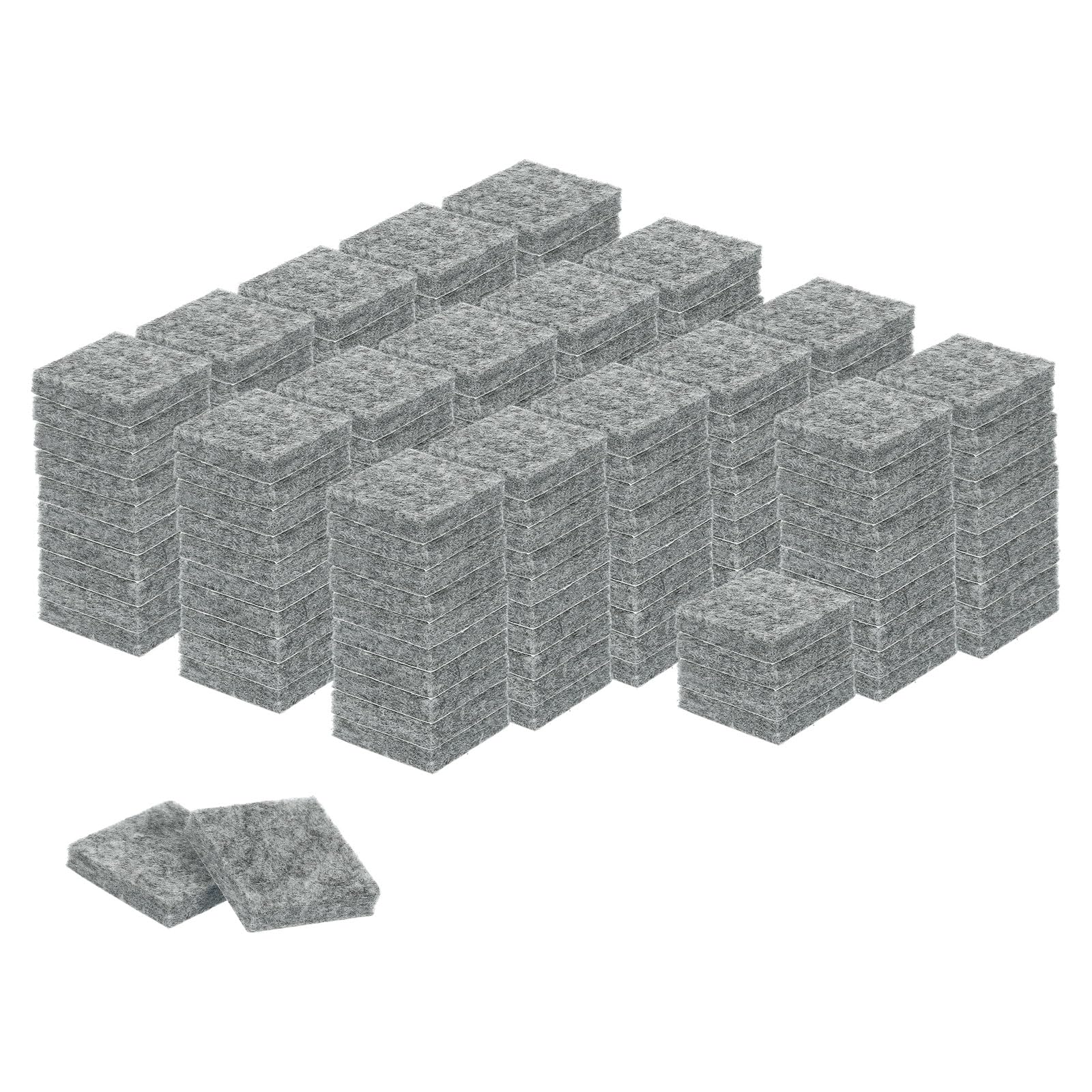 Patins carrés en feutre 2,5 cm auto-adhésifs gris pour meubles - Lot de 176
