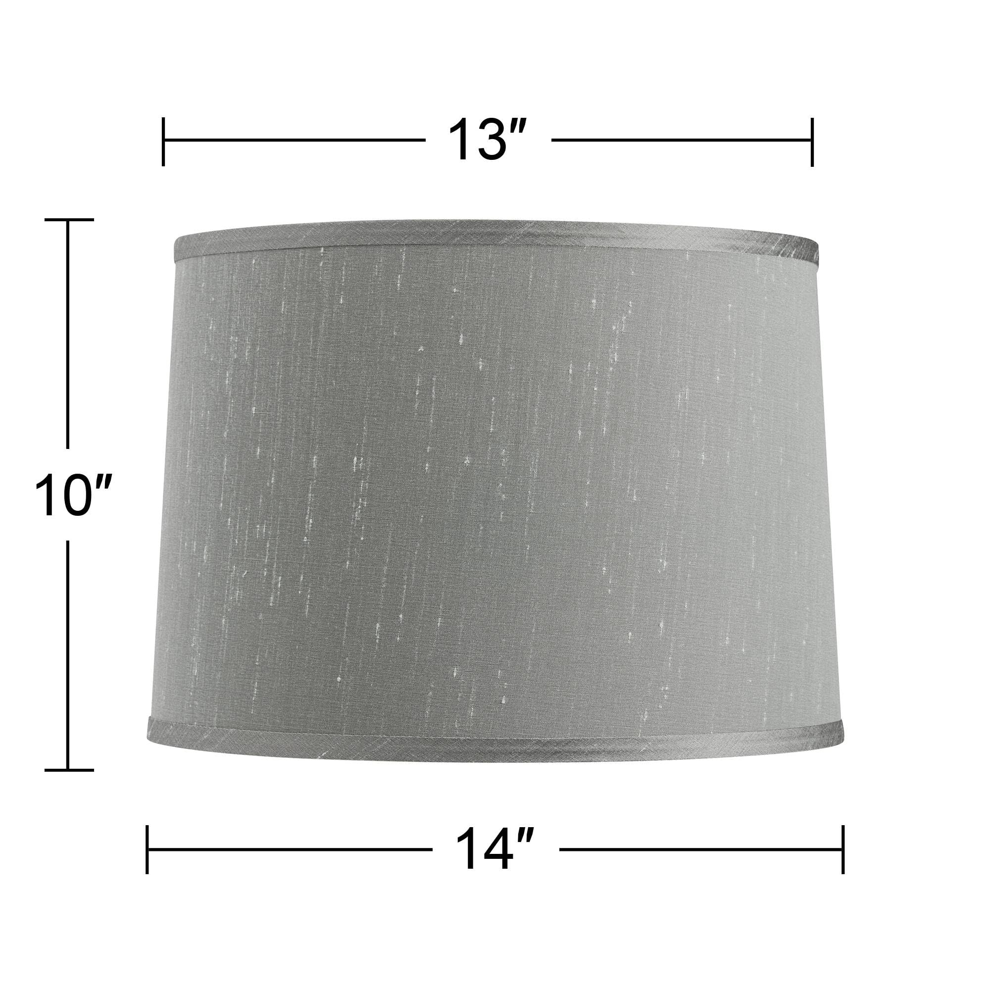Reba Platinum Large Gray Faux Silk Lamp Shade 13x14x10 (Spider