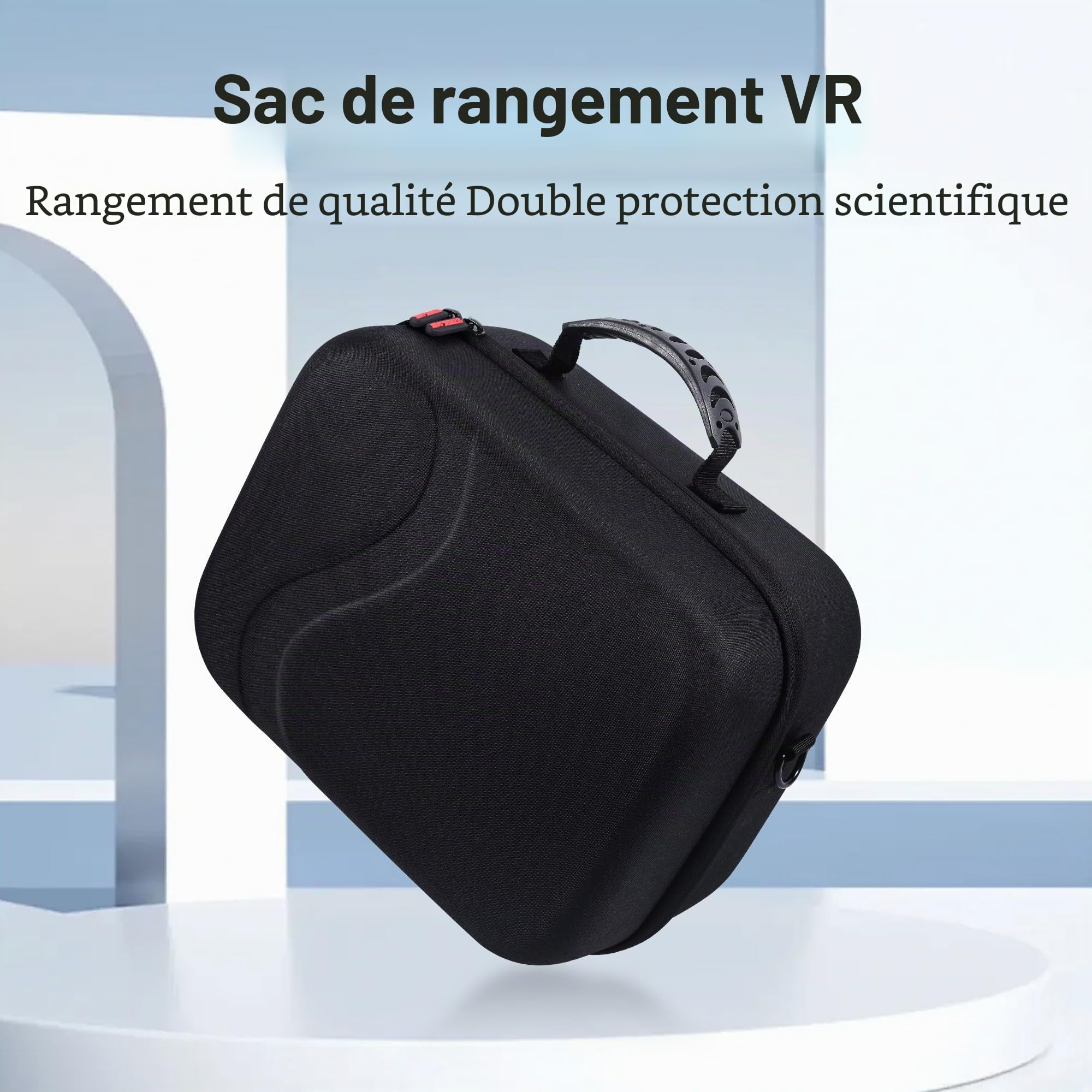 Grand étui de transport pour Meta Quest 3S/3, étui de voyage rigide compatible avec BOBOVR S3 Pro/KIWI Design, sangle de tête de batterie, contrôleur et accessoire, sac rigide portable, noir