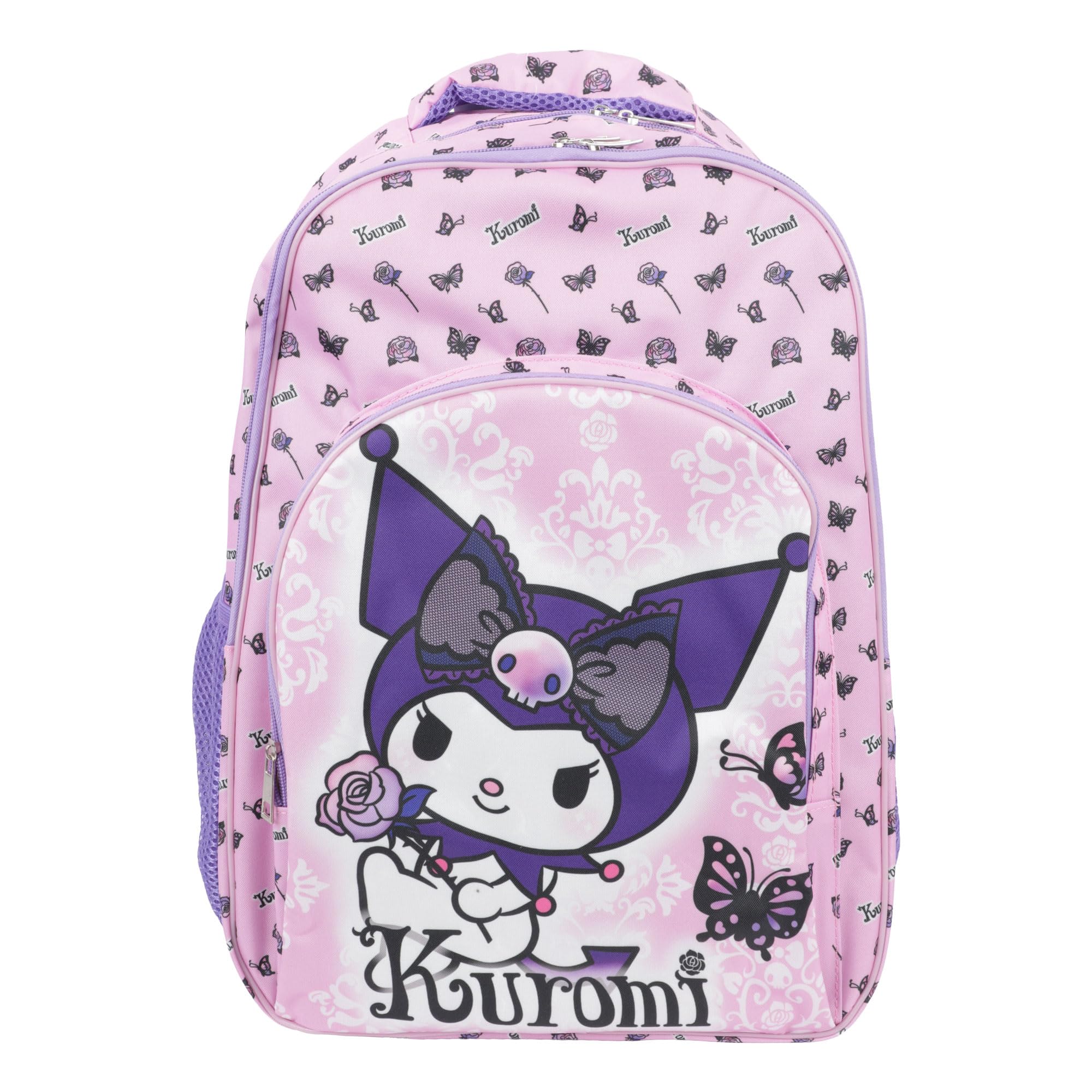 CERDÁ LIFE'S LITTLE MOMENTS Zaino Scuola Elementare Kuromi Hello Kitty 3 Cerniere - Zaino Bambina Multitasca Viola con Spallacci Imbottiti e Scomparti Organizzati, 40 cm