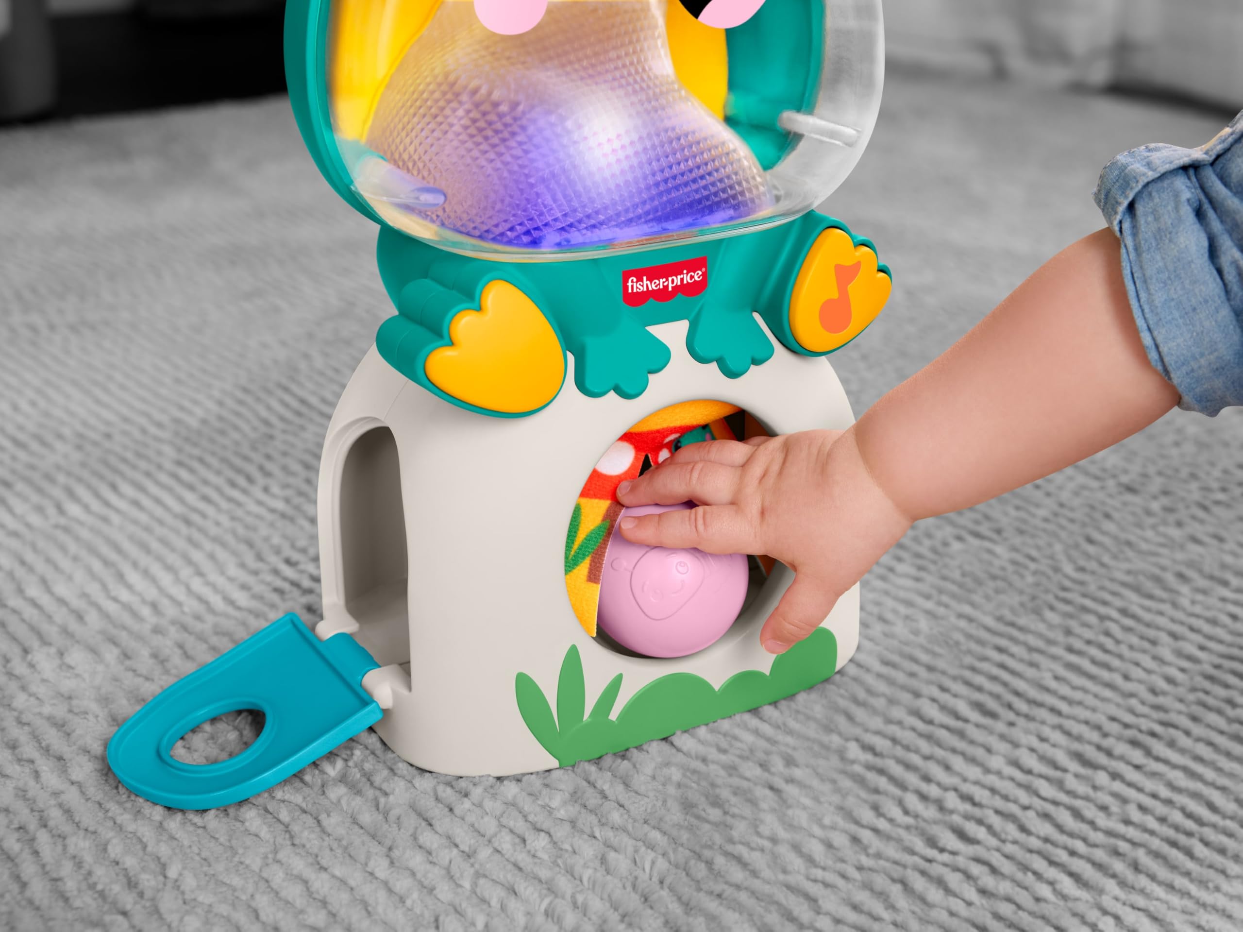 Fisher-Price Grenouille Qui s’Illumine et Roule, activité Musicale avec Chute de balles et 3 balles, pour bébés et Tout‑Petits dès 6 Mois, JLB96