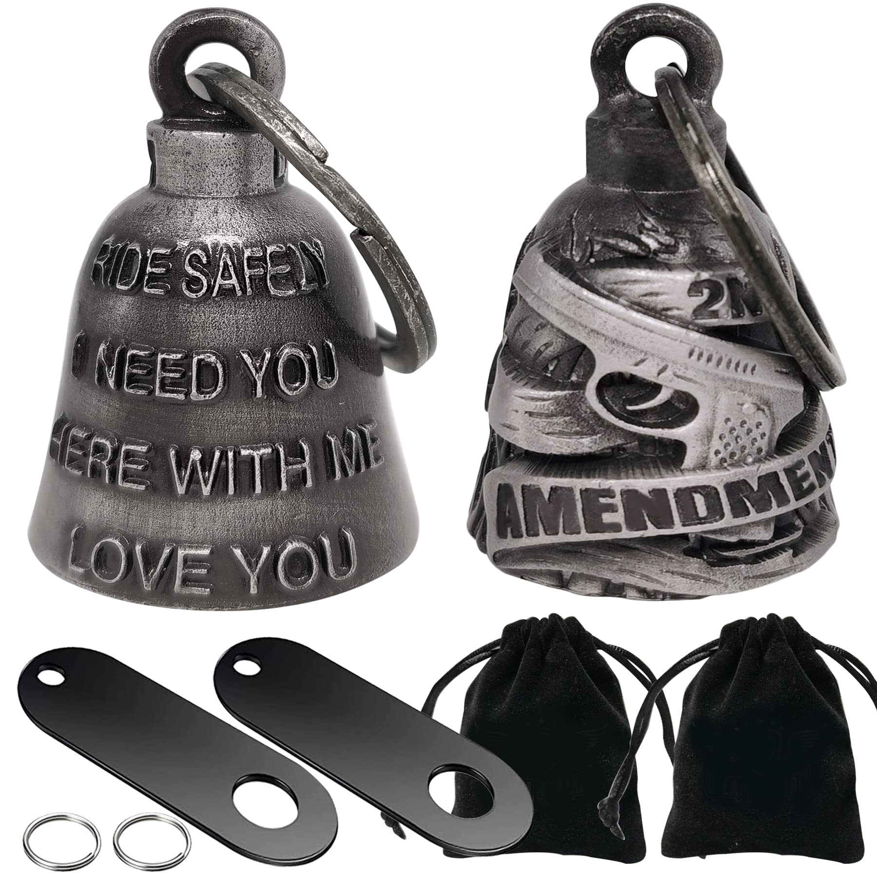 Dream Apparel 2 Pack Motorcycle Bells Guardian Angel for Biker Rider Men Women Ride Riding with Hangers, Drive Away Gremlins