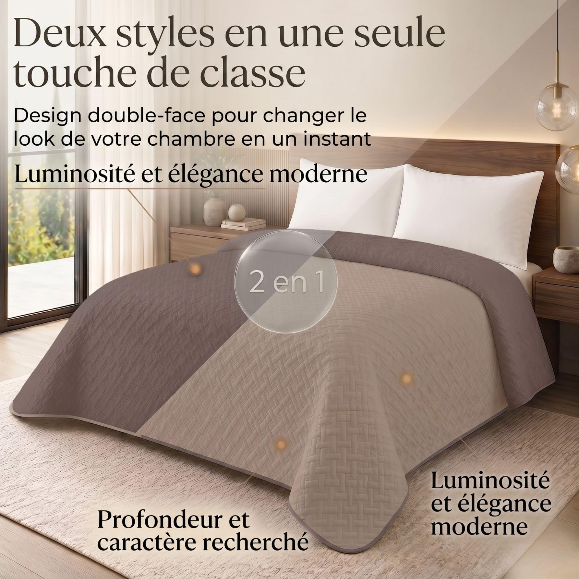 Couvre Lit 2 Personnes 240x260 de Printemps en Microfibre Douce pour la Peau, Boutis Couvre Lit Respirant et Thermorégulateur, Dessus de Lits et Couvre-Lits