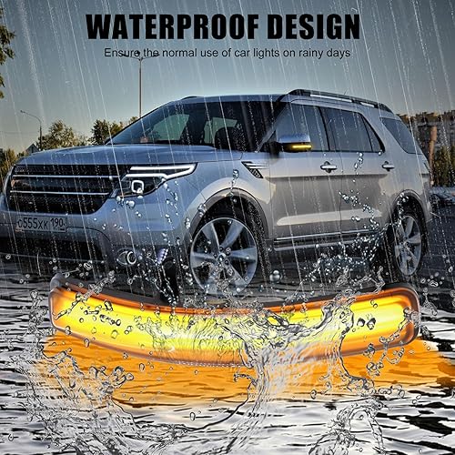 Miniatura 3 de [2 piezas] Luces intermitentes de espejo lateral para Ford Explorer 2011-2019 Reemplazo # BB5Z-13B375-A, BB5Z13B375A Luces de señal de giro de