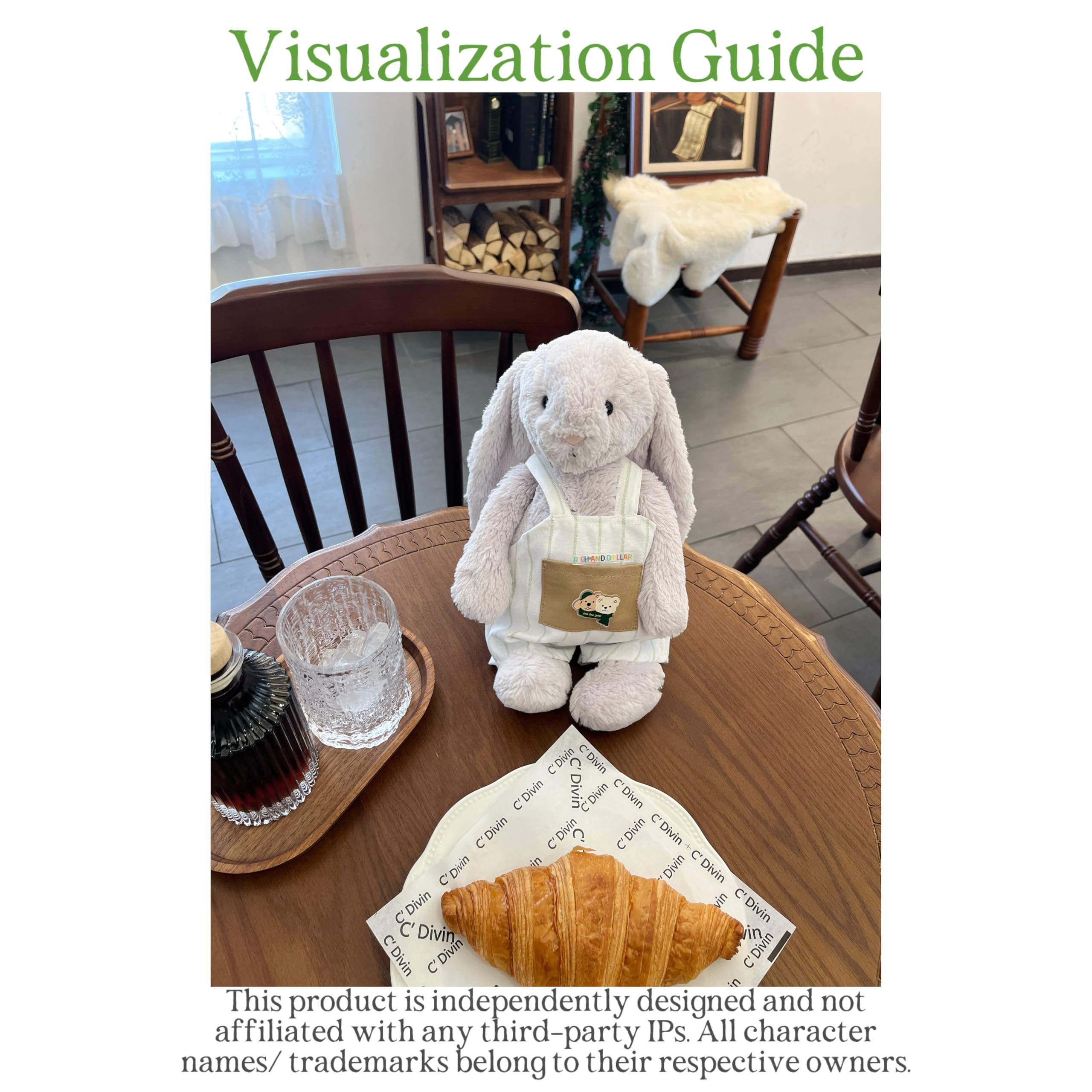 LICHADUOLE Clothes for Lion and Bumbly Bear,Stuffed Animal Outfits Fits,9-12Inch Teddy Bear Clothes, Clothes only Without Doll.(Includes 1 Doll Striped Suspenders )