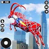 本物のスーパーヤギヒーローシミュレーターと怒っているヤギの大暴れ：クレイジーヤギシティベガスの動物の楽しいゲーム - 子供向けのスーパーヤギ復讐進化ゲーム