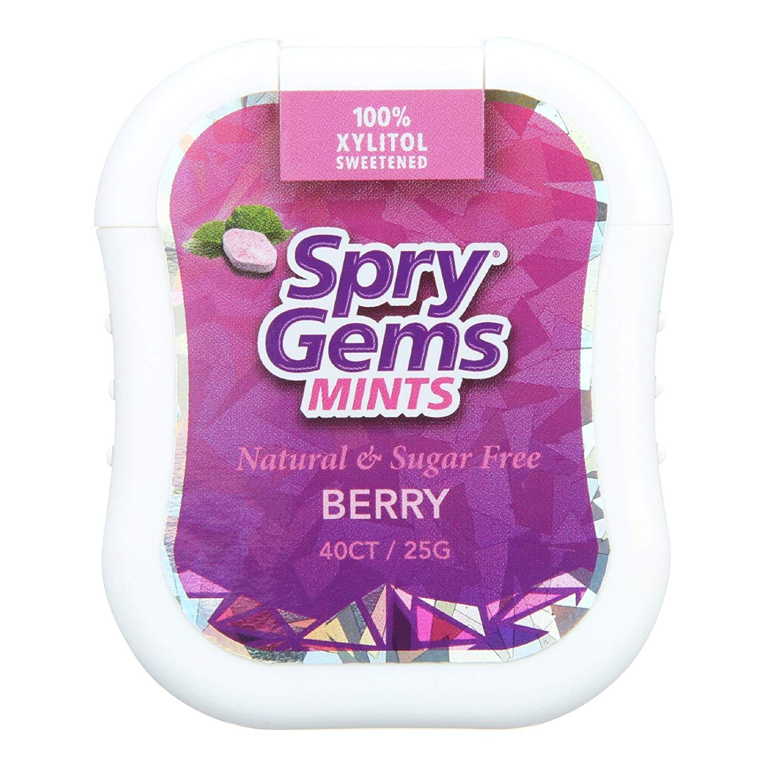 Spry Gems Natural Berry Xylitol Mints, On The Go Oral Care