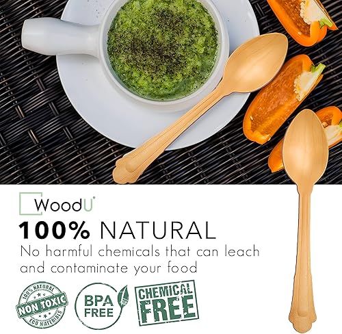 Miniatura 10 de Elegante juego de cuchillos de madera desechables de 7.75 pulgadas, utensilios compostables, cuchillo de pan ecológico y cuchillo de queso