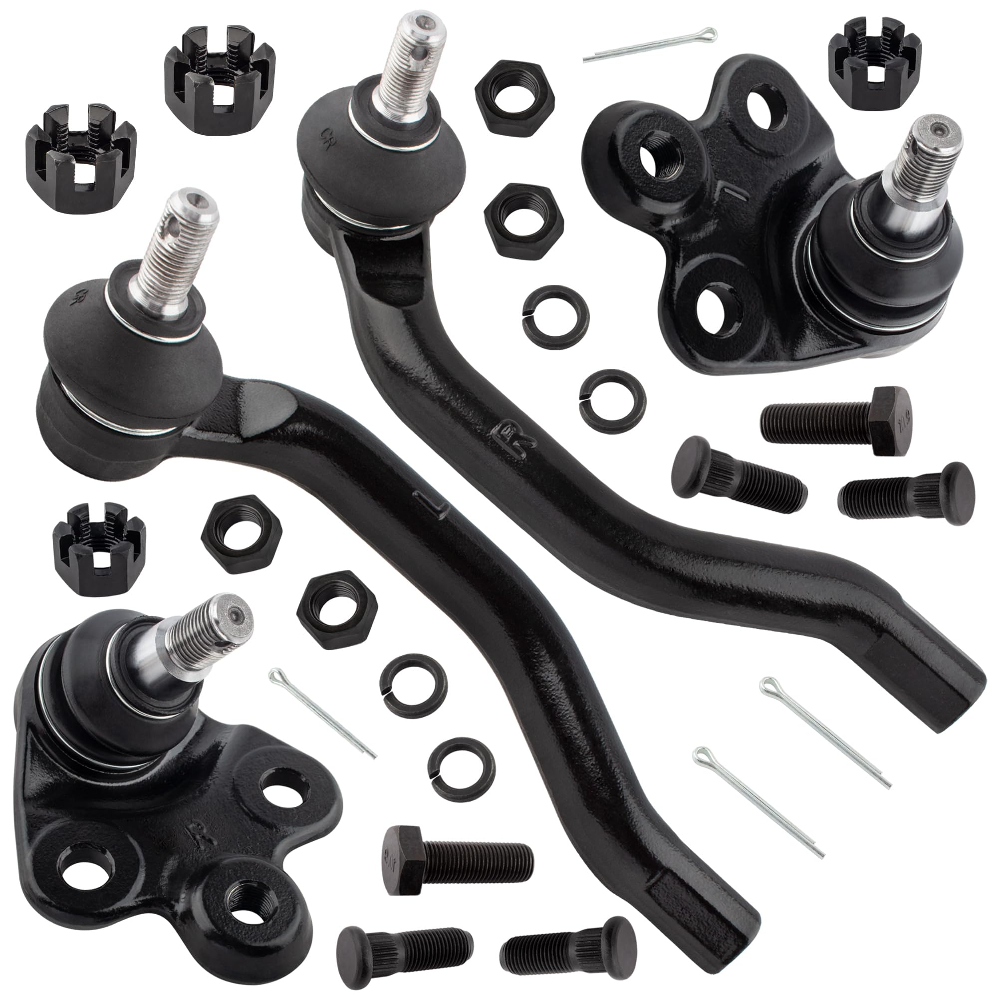 MYSMOT Front Suspension Kit For Honda Civic 2006-2011 – 2 Tie Rod Ends & 2 Lower Ball Joints (Part # K500070, K500069, ES800374, ES800373)