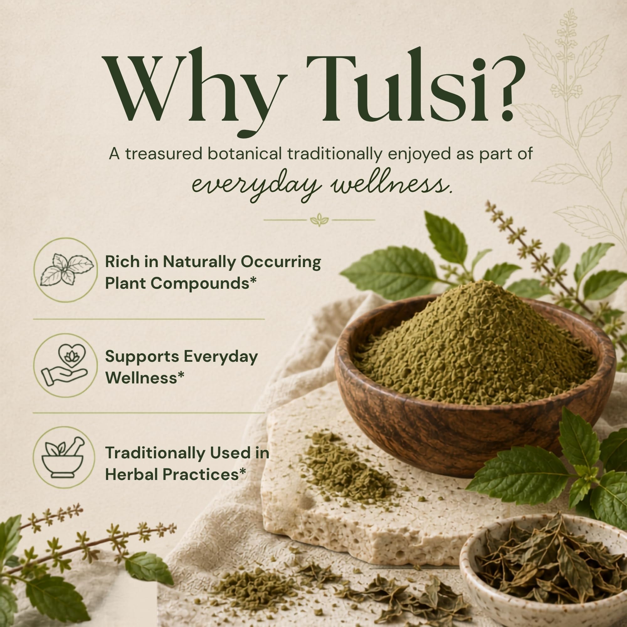 Vitamatic Certified USDA Organic Tulsi (Holy Basil) Powder – 1 Pound (16 Ounces) – Adaptogenic Herb for Stress, Immunity & Overall Wellness — Amazon image 3