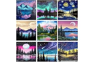 9 PACK DIAMOND PAINTING BY NUMBER KITS
