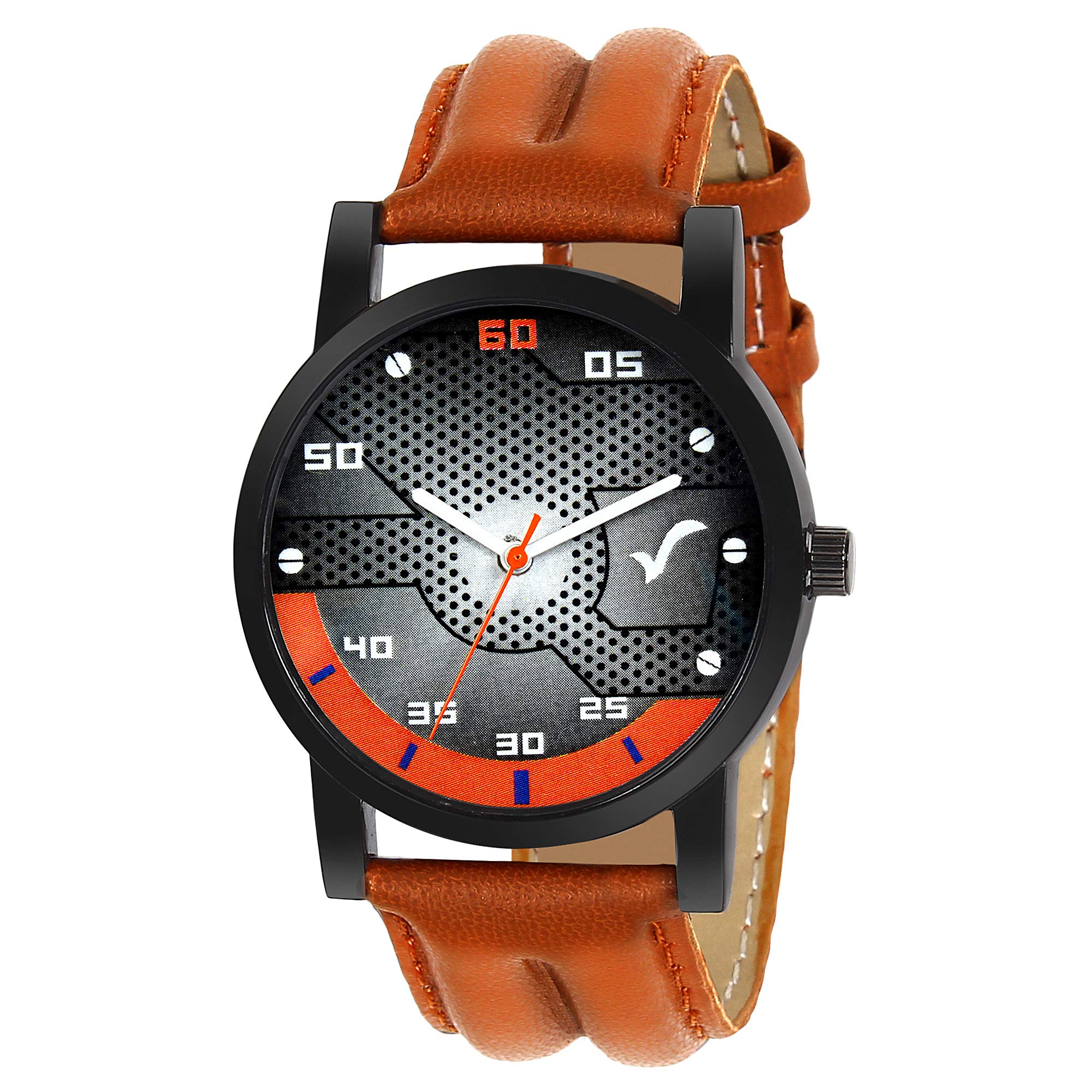 WRIGHTRACK Analogue Dial Quartz Movement Leather Strap Mens Watch (Brown) (B07MLQ6XGB) Amazon Price History, Amazon Price Tracker