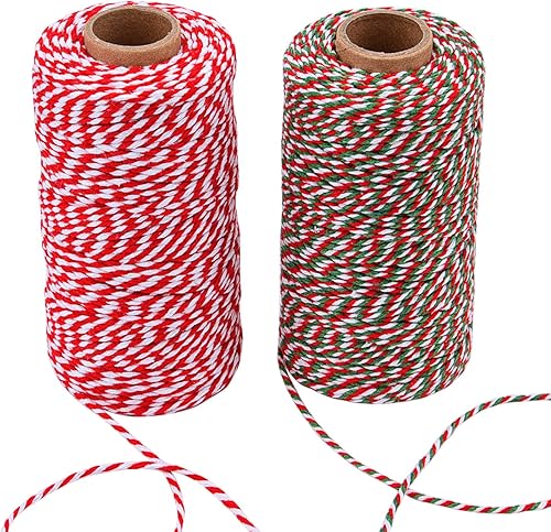 Sunmns Cuerda de algodón para envolver regalos, manualidades de arte, 656 pies (multicolor C)