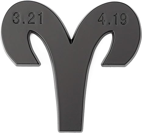 Aries Zodiac Sign Sticker Emblem – Black 3D Badge Decal for March 21st - April 19th Birthdays – (2.5