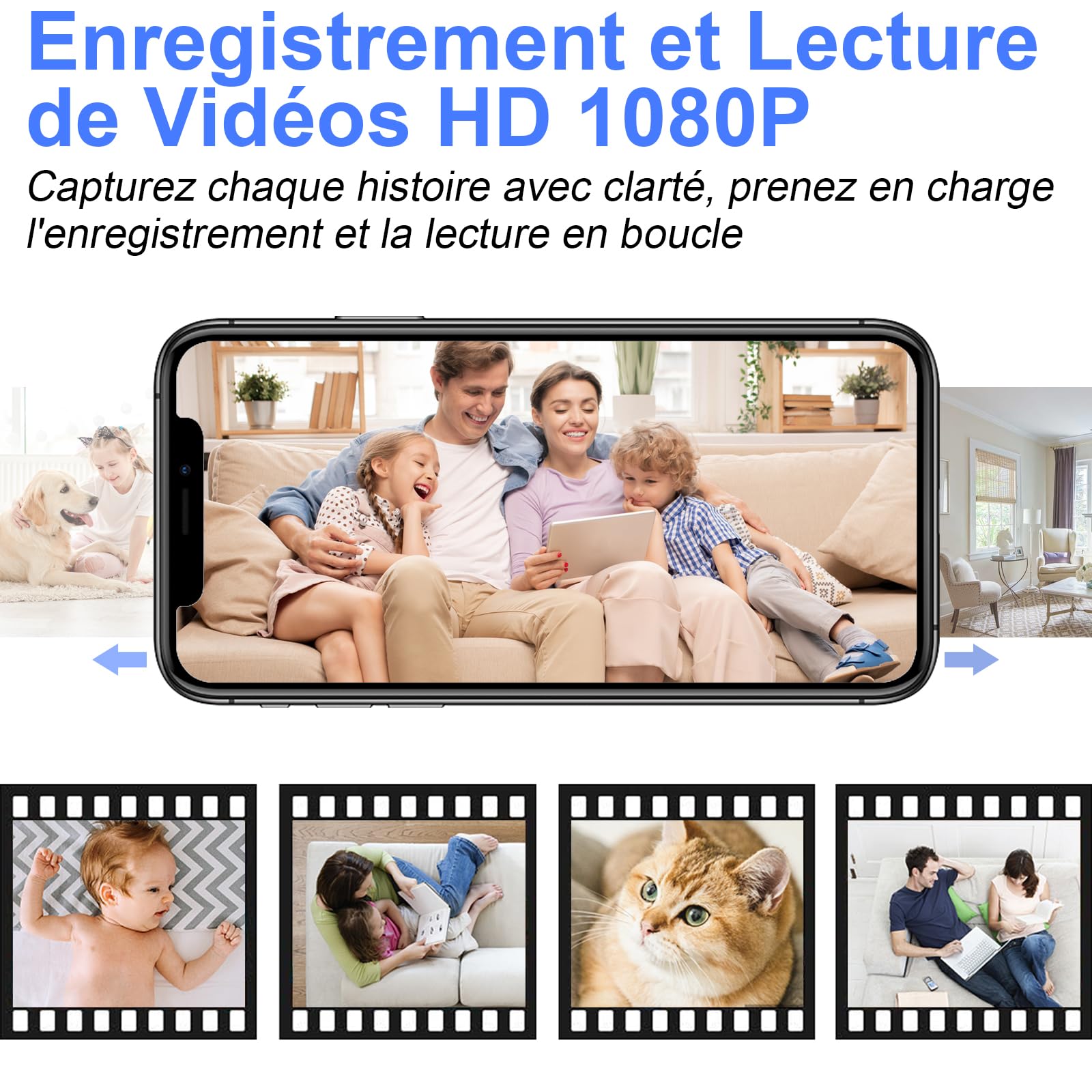 Caméra Espion WiFi 5G/2,4G, Mini Camera Cachée Station de Charge Sans Fil | Micro Camera Surveillance Discrete a Distance 1080P HD, Détection de Mouvement Intérieur pour Maison Bureau, 5 ports USB