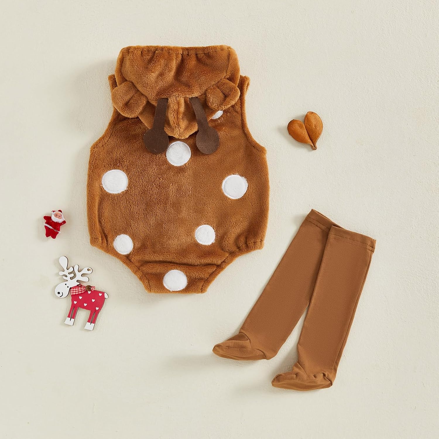 Madjtlqy Baby Halloween Costumes Infant Girl Boy Outfit Hooded Sleeveless Romper Jumpsuits with Stockings - Image 3