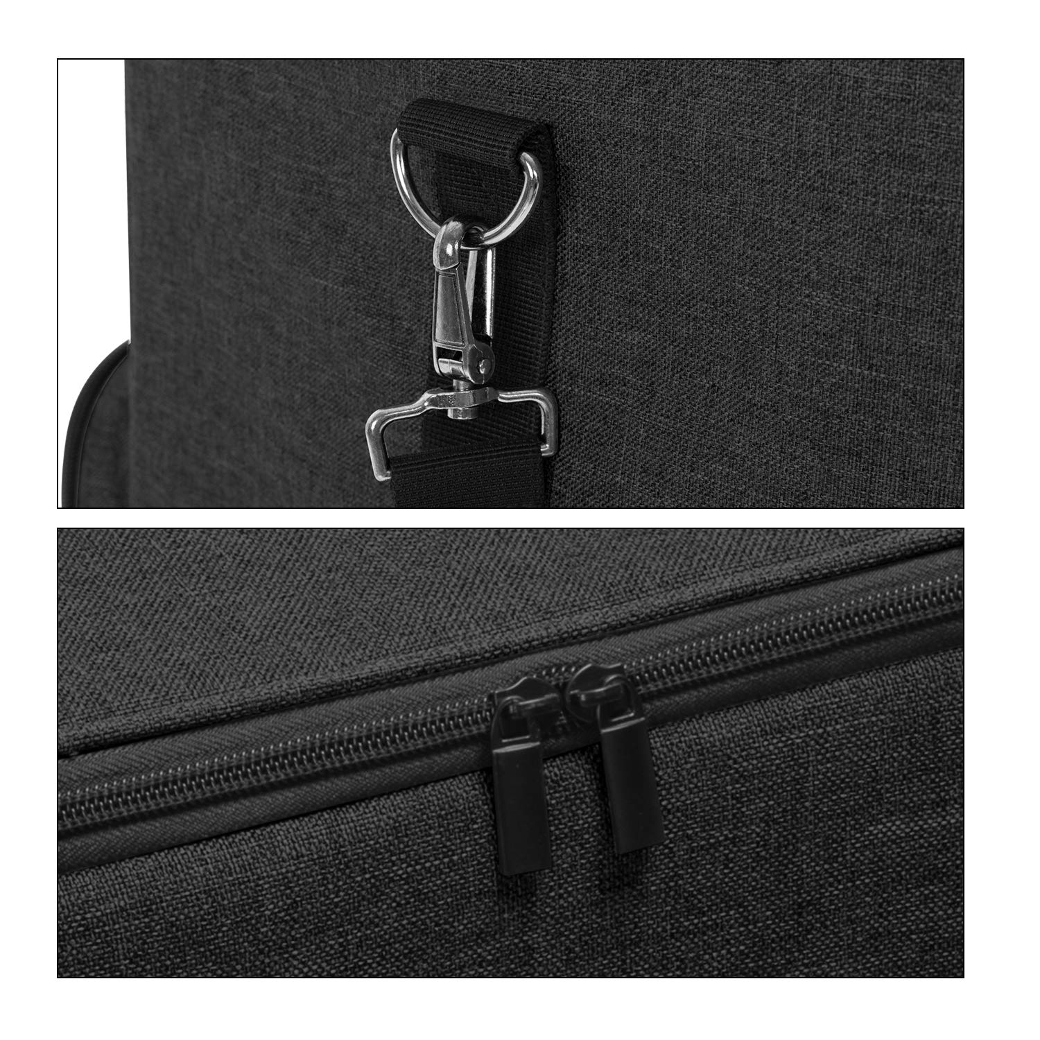CURMIO Housse de Transport pour Tour et Moniteur d'ordinateur de Bureau, Sac fourre-Tout de Voyage à bandoulière pour Ordinateur hôte de Jeu PC, Moniteur, Clavier, câble et Souris, écouteurs, Noir