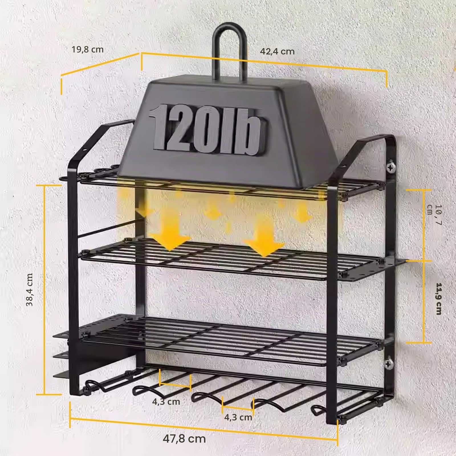 Étagère de rangement robuste et durable pour outils électriques, support mural pour perceuse électrique, économie d'espace, facile à installer