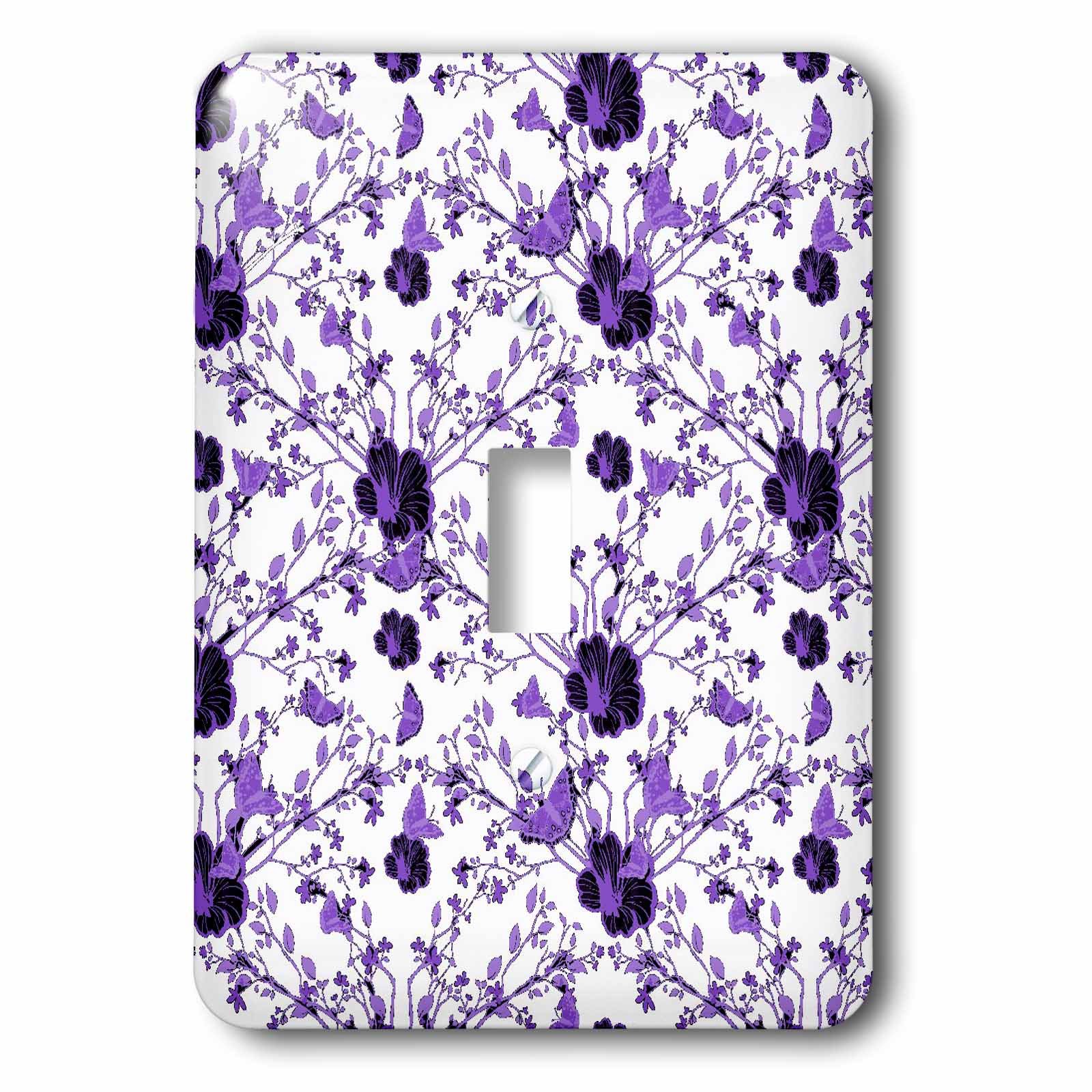 Interrupteur à bascule motif fleurs violettes pour chambre de fille
