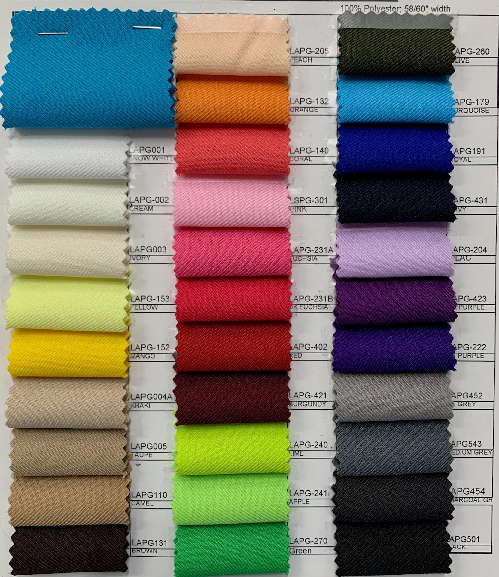 Ad Fabric, Polyester Gabardine Fabric | Polyester Suiting Fabric | 58" Wide | Sold by Yards| Polyester Twill Fabric,for Suits, Overcoats, Trousers/
