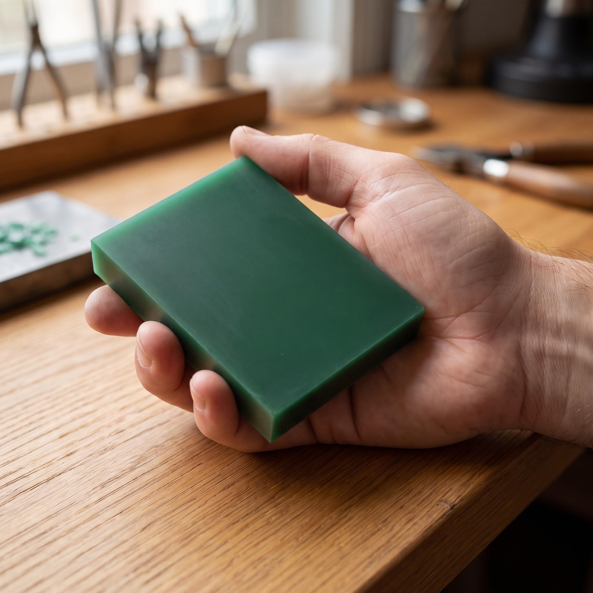 YARNOW Bloque de Cera Verde para Tallado de Joyas y Fundición, 14 Mm