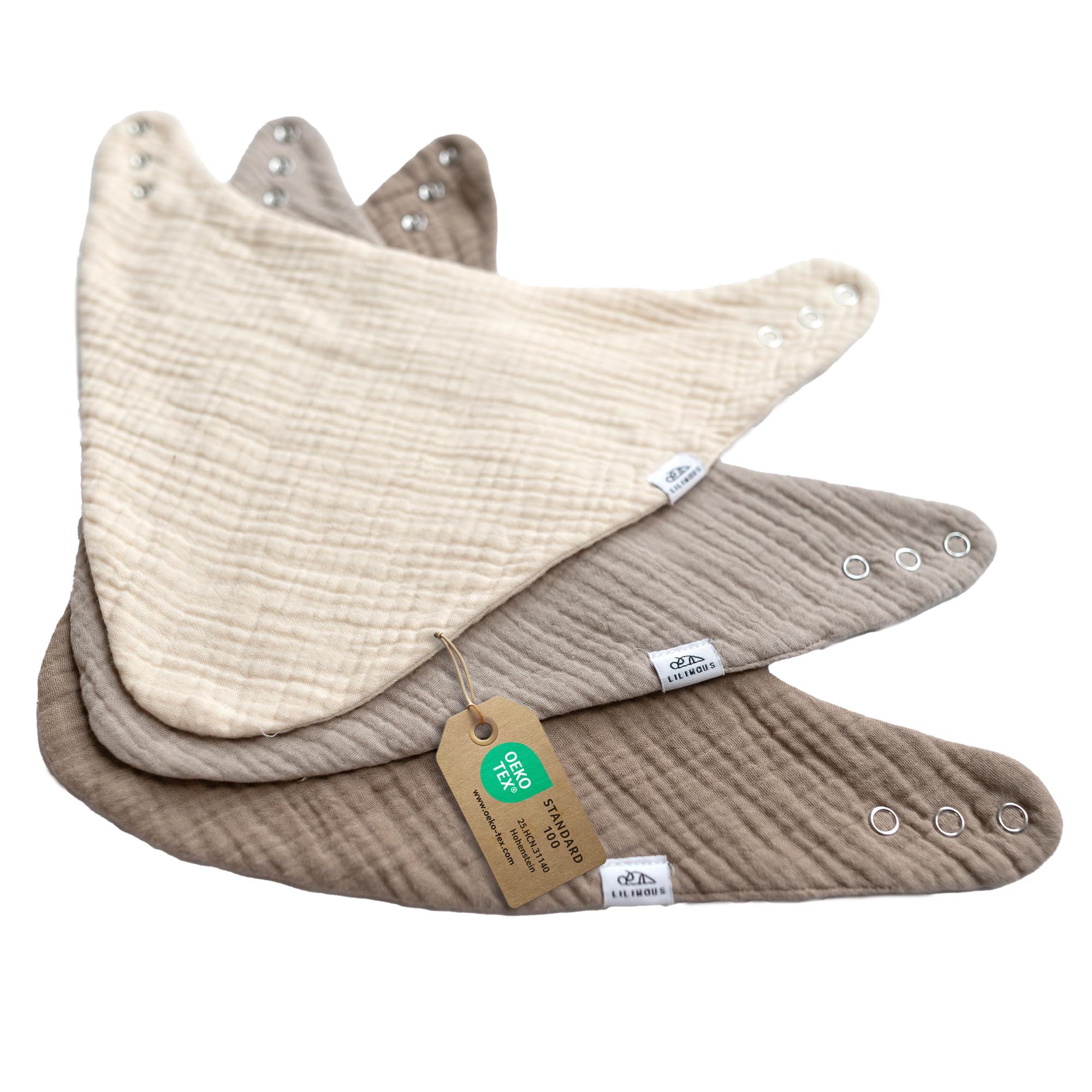 lilimaus Dreieckstuch Baby aus 100% Baumwolle - Musselin Halstuch & Dreieckstuch Kinder (0–4 Jahre) - Atmungsaktives Sabberlätzchen Baby Halstuch
