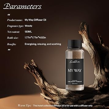 My Way Diffuser Oil - Oil for Diffuser Inspired by The One Hotel - Includes Cedar, Bergamot, Sandalwood - Hotel Diffuser Oil Fits Any Diffuser - 120mL, 4.1 Fl Oz
