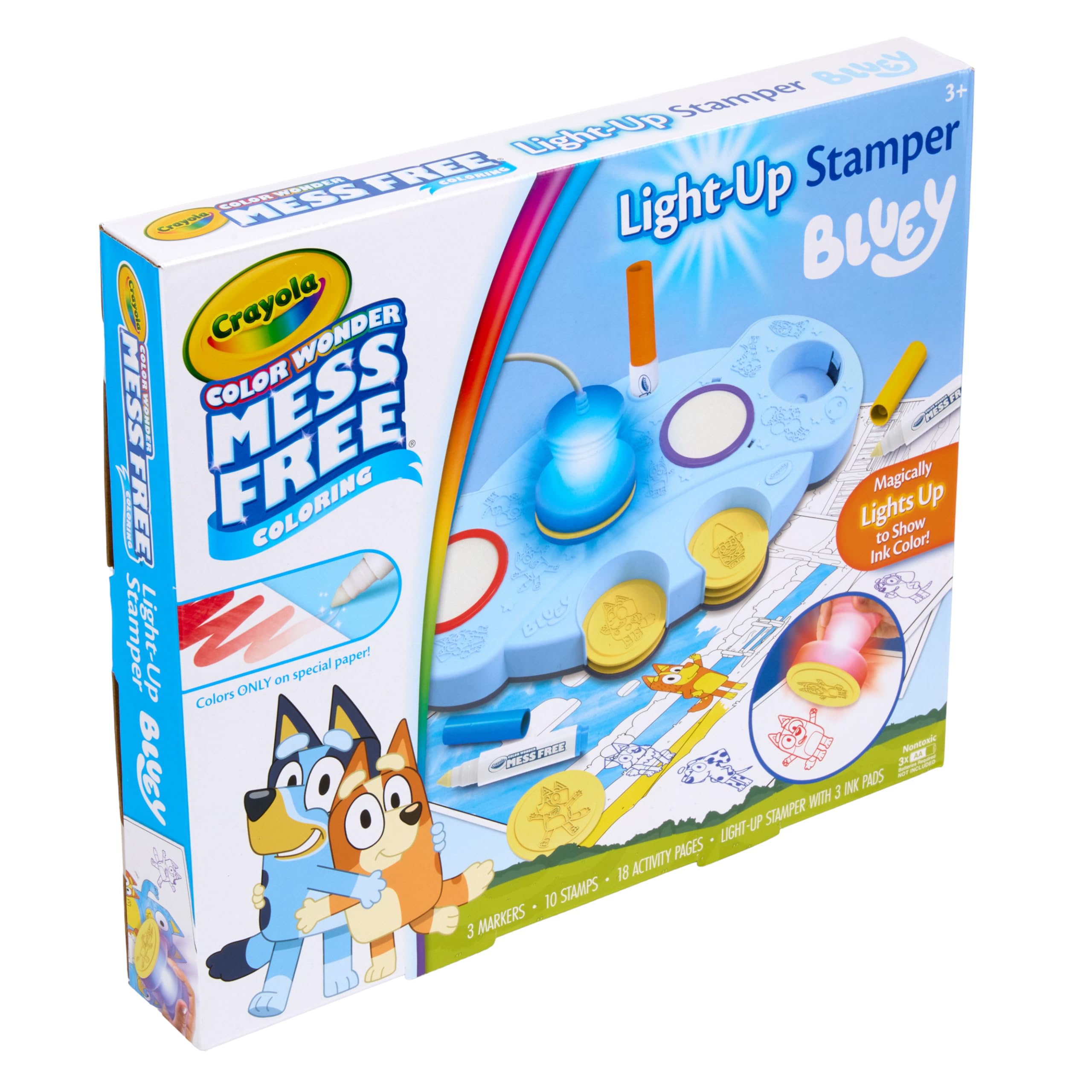 Crayola Set di arte magica con luce blu per bambini, libro da colorare e timbro anti-orgasmo, giocattolo blu per bambini dai 3 anni, 4 e 5 anni