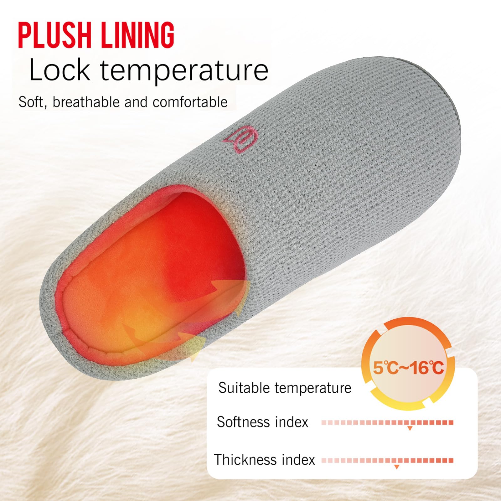 WateLves Pantofole Uomo Unisex Donna Antiscivolo Scarpe Inverno Peluche Morbido Ciabatte in Memory Foam