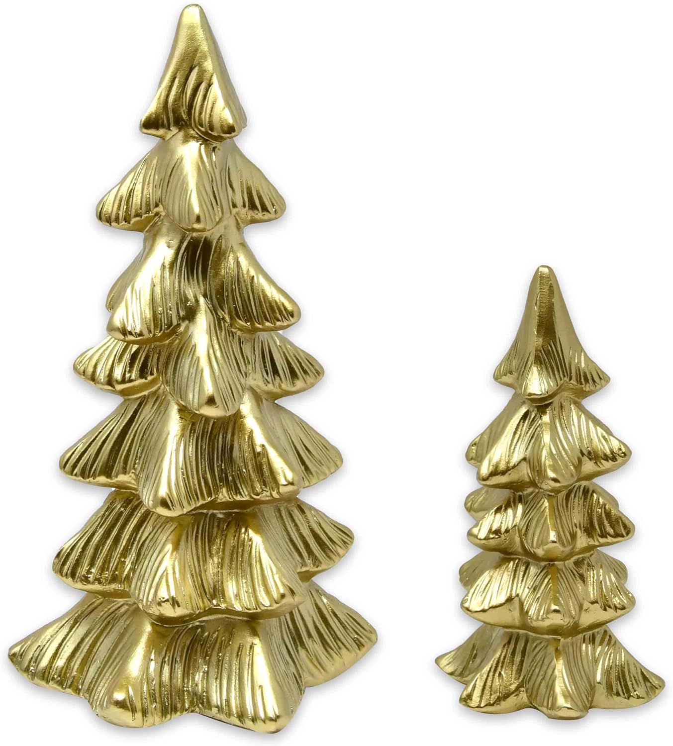 Gift Boutique Christmas Gold Tree Figurines Set of 2 Small Xmas Statue Trees Tabletop Mantel Holiday Indoor Decor Centerpiece Decorative Gifts Display Gift Boutique Christmas Gold Tree Figurines Set of 2 Small Xmas Statue Trees Tabletop Mantel Holiday Indoor Decor Centerpiece Decorative Gifts Display