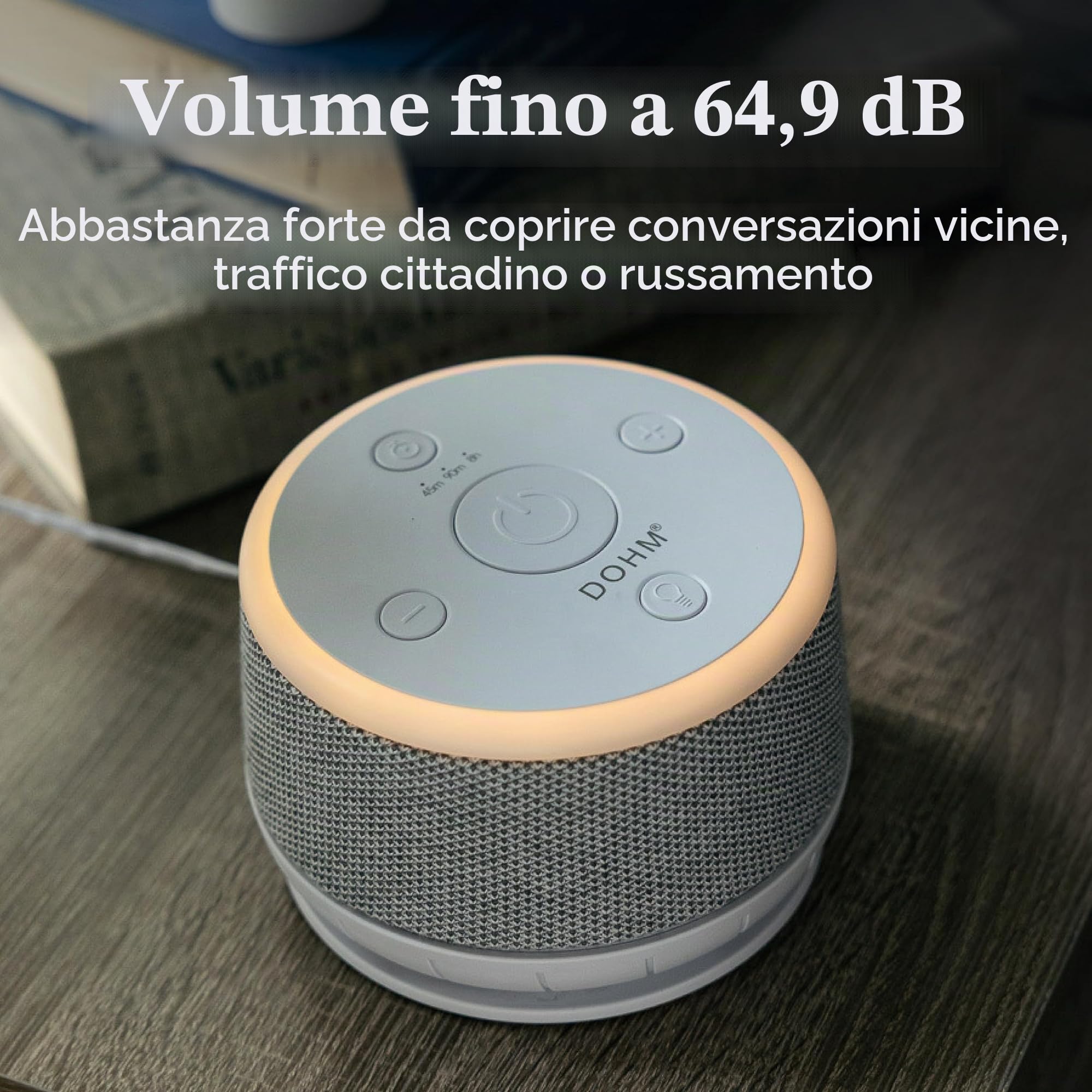 Dohm Nova White Noise Sound Machine, luce notturna, 10 velocità ventola, rumore rosa calmo, riduzione rumore, privacy ufficio, volume regolabile, sonno migliore neonati