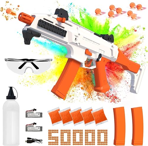 Songni - Lanzadores eléctricos de bolas de gel con 50000 cuentas de agua, 2 cargadores, 2 baterías recargables y gafas, juego de disparos al aire disponible en Yaxa Colombia